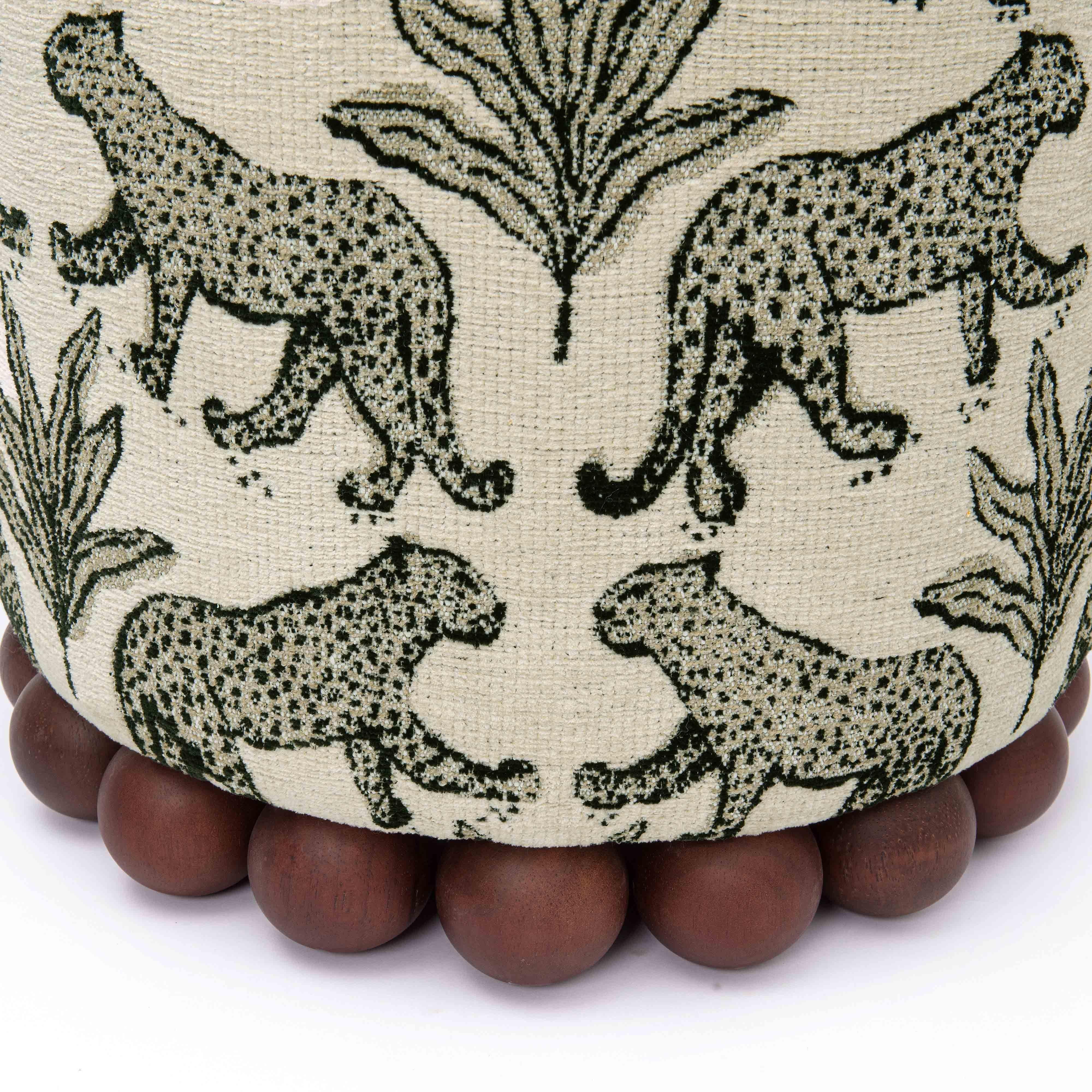 Tov Dex Leopard Performance Jacquard Ottoman - Image 3