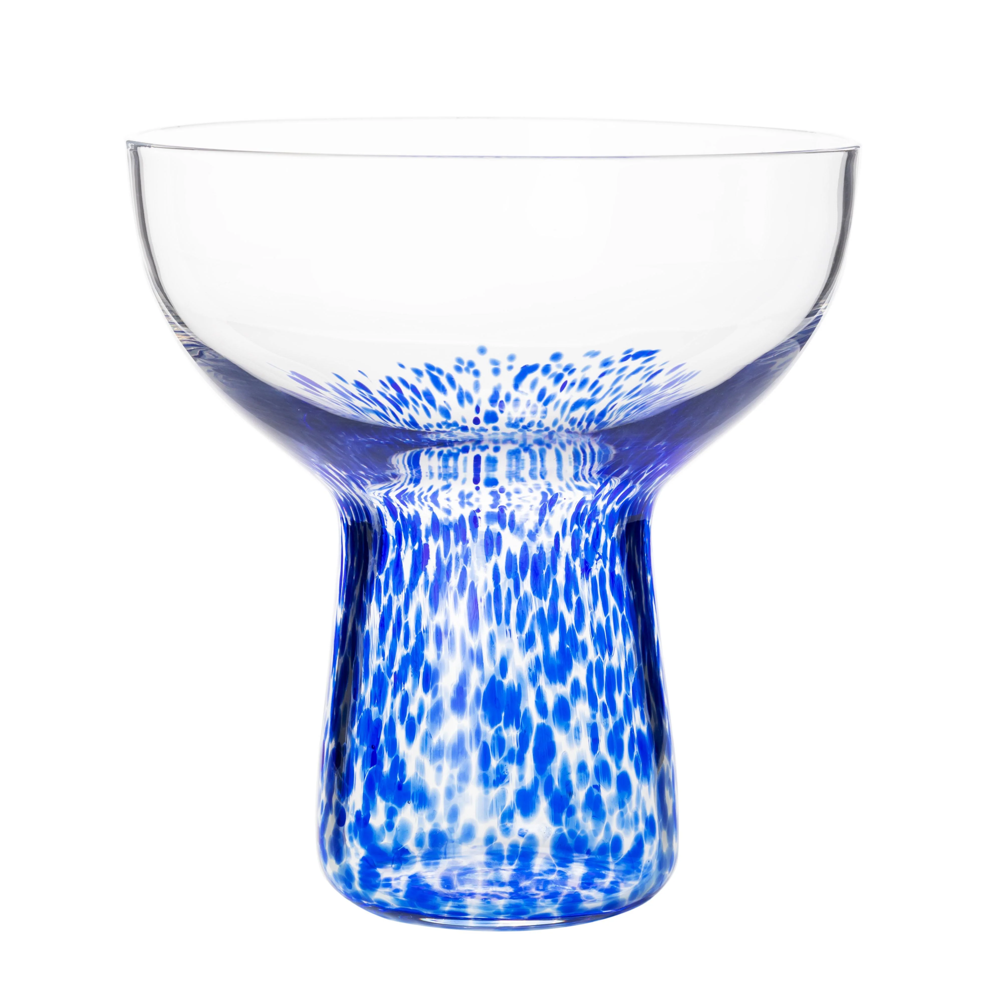 Tov Dottie Blue Dots Handblown Cocktail Glass - Set Of 4