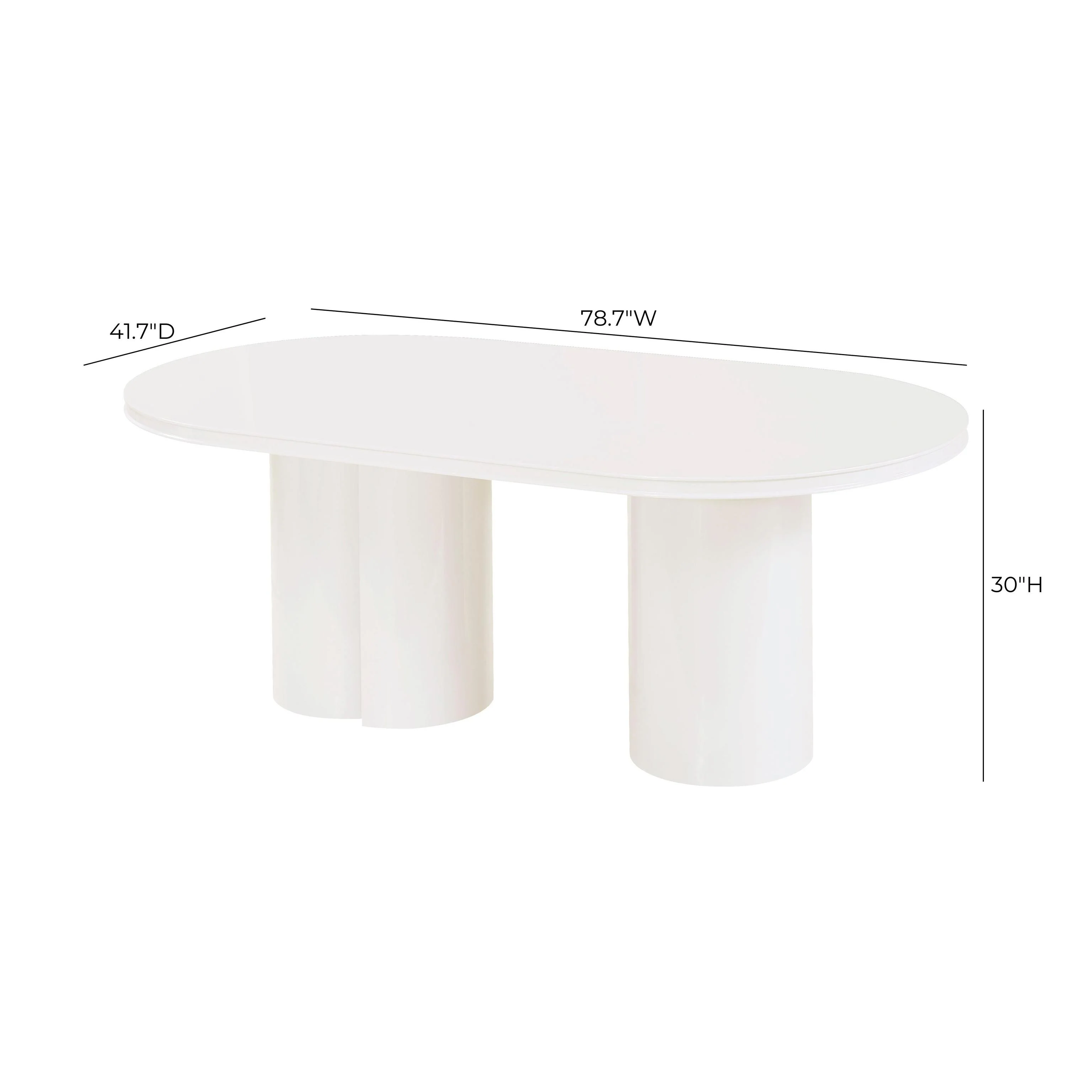 Tov Elora 79" Lacquer Oval Dining Table - Image 7
