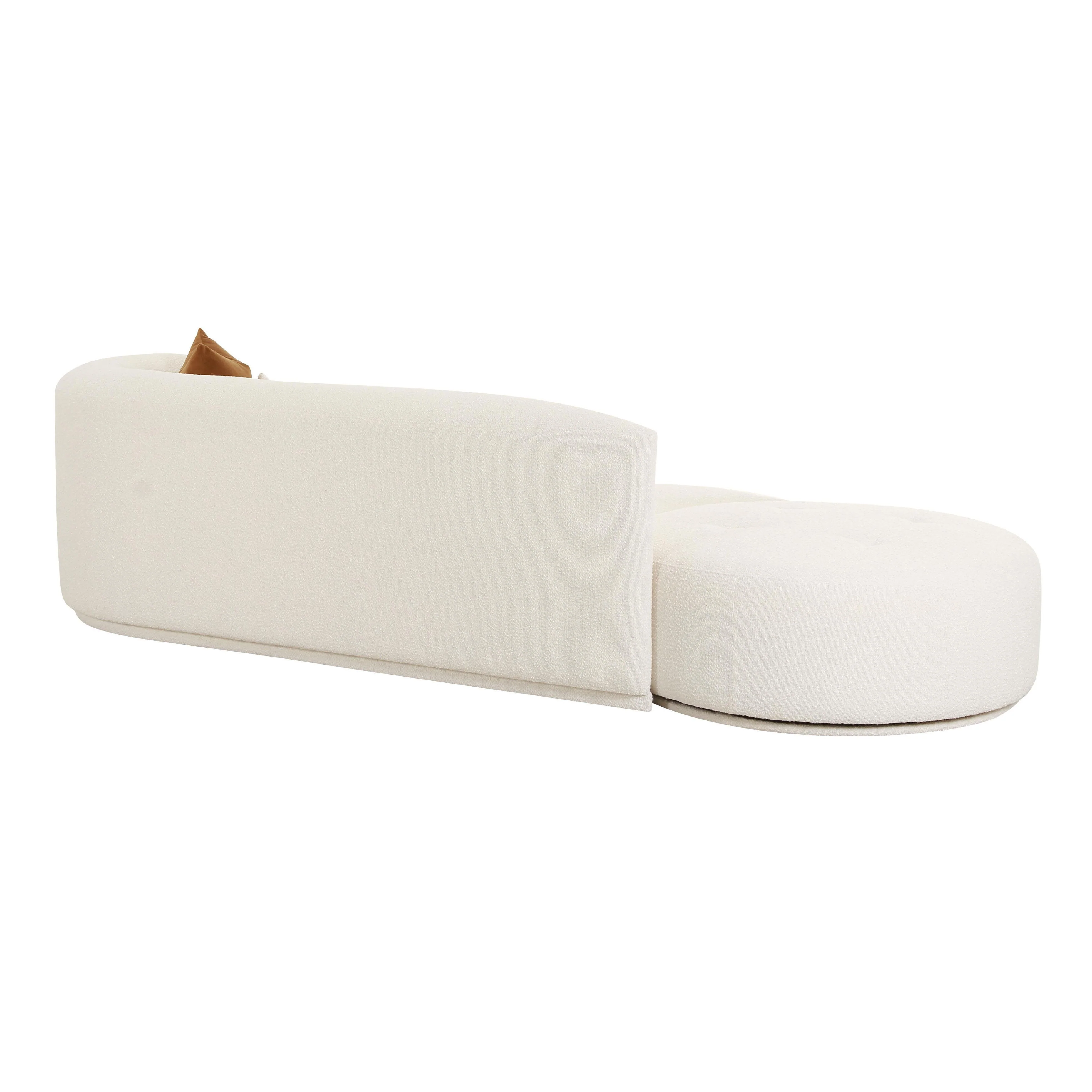Tov Fickle Cream Boucle 2-Piece Chaise Modular Raf Sofa - Image 6