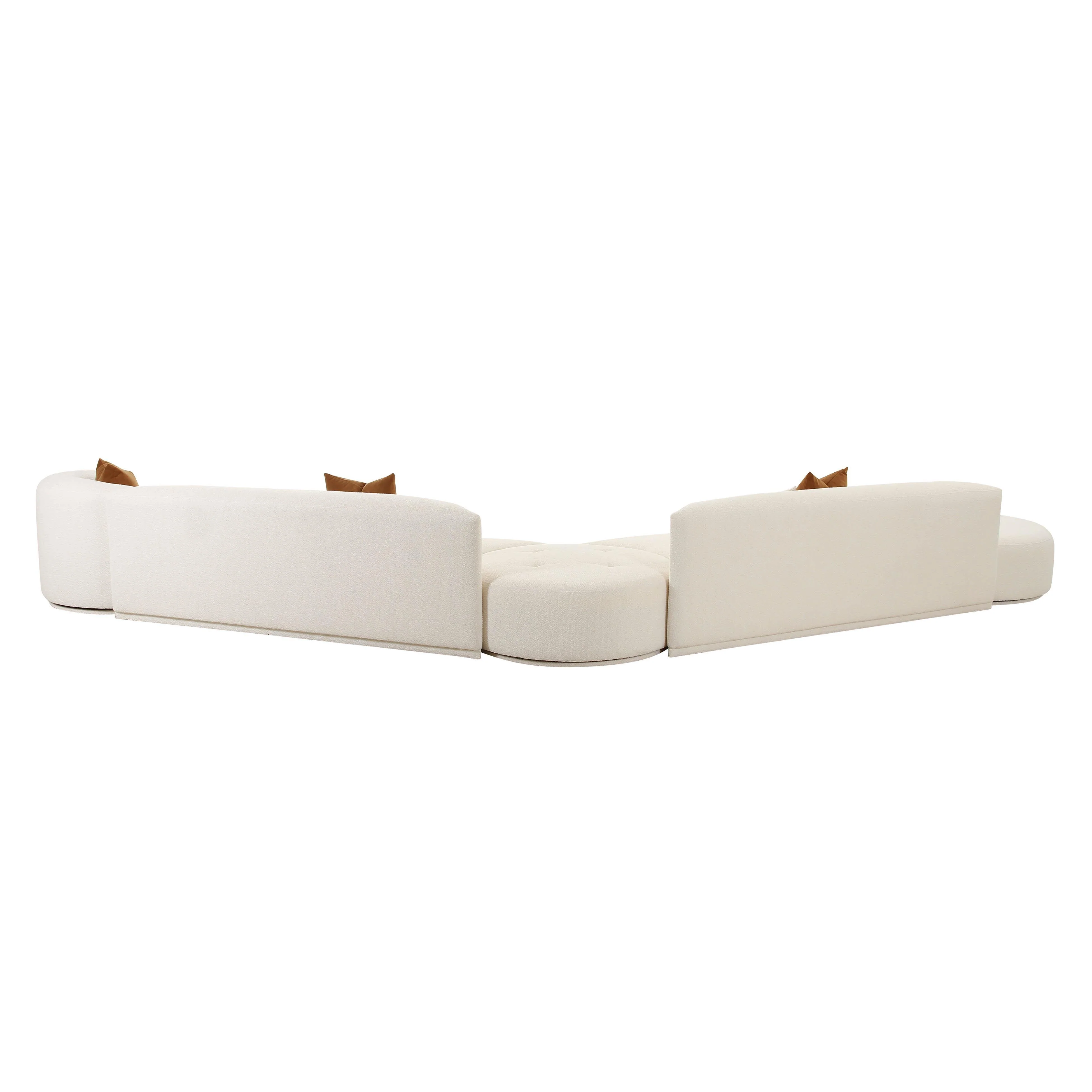 Tov Fickle Cream Performance Boucle 5-Piece Modular Chaise Sectional - Image 6