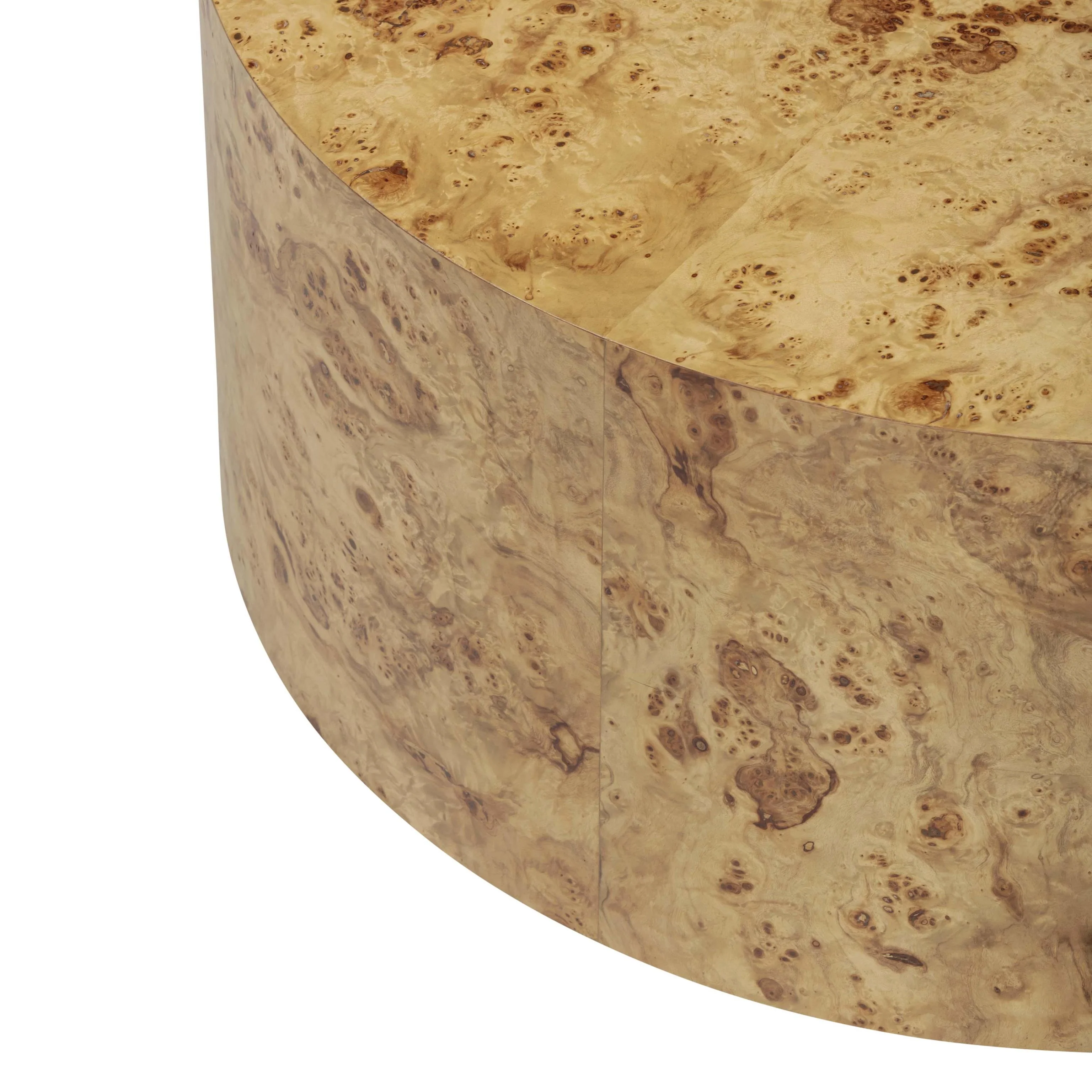 Tov Fig 36" Natural Burl Drum Round Coffee Table - Image 3
