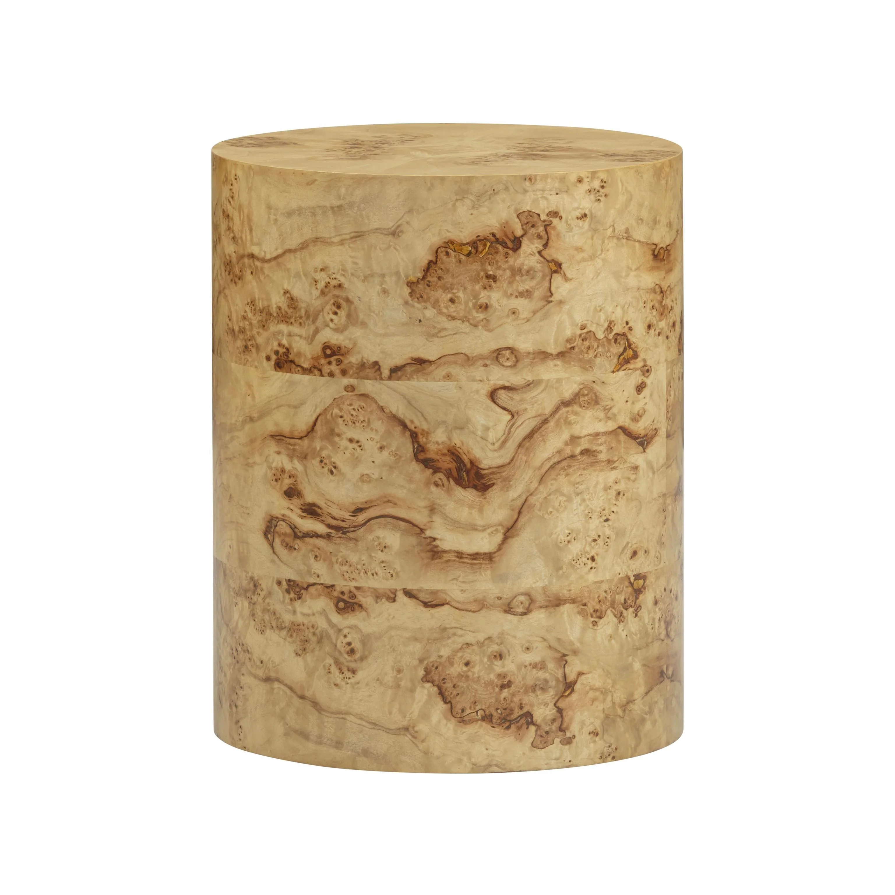 Tov Fig Natural Burl Drum Side Table