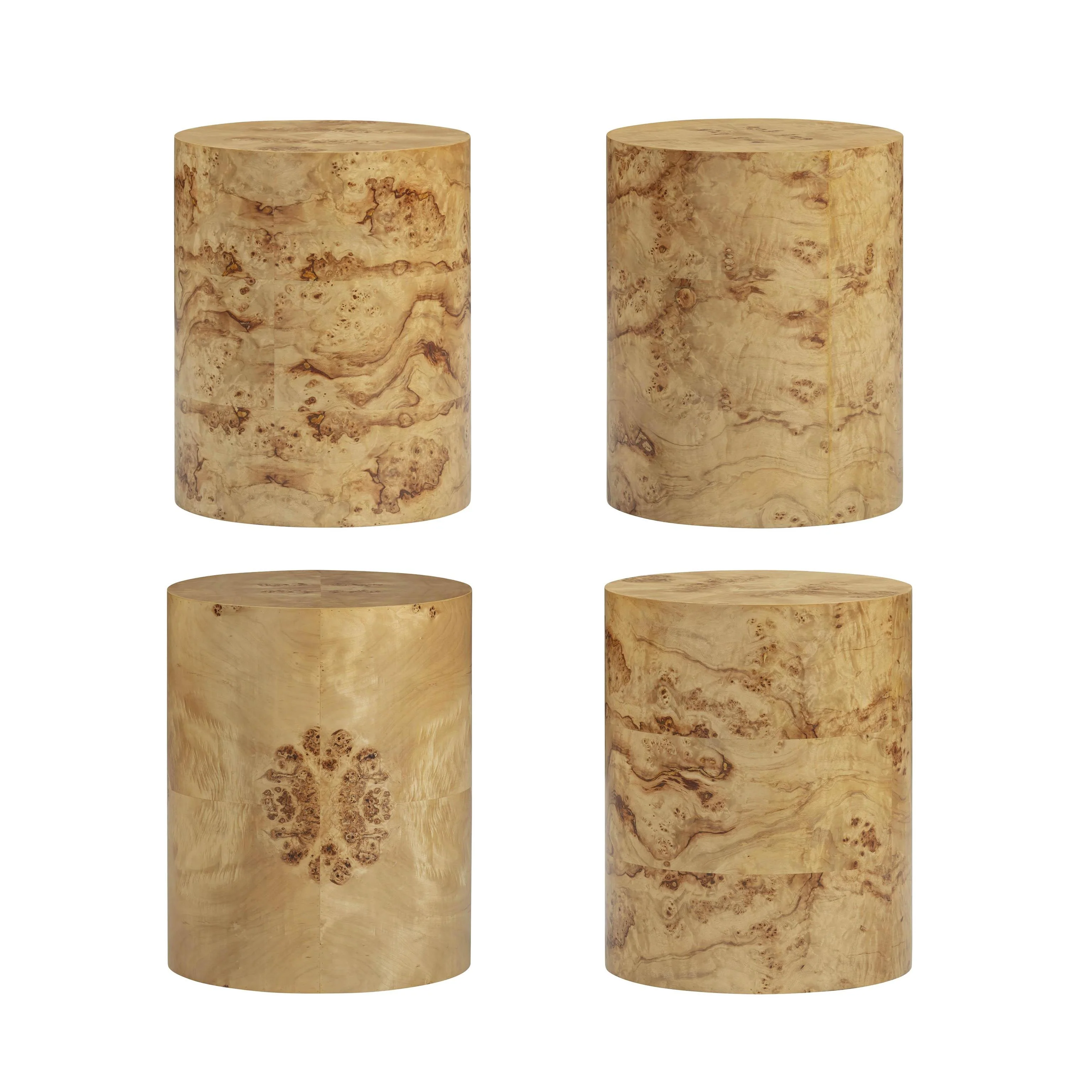 Tov Fig Natural Burl Drum Side Table - Image 3