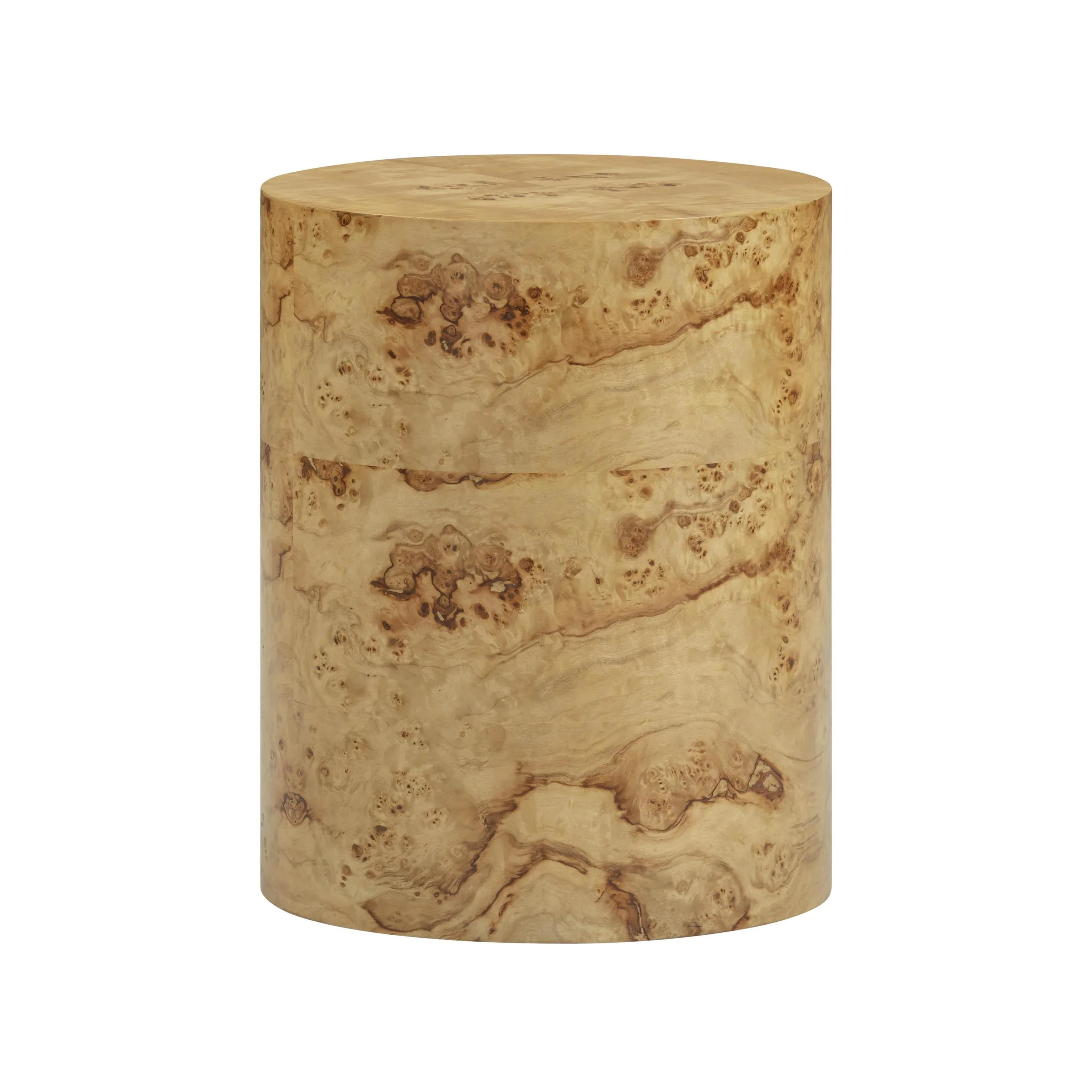 Tov Fig Natural Burl Drum Side Table - Image 4