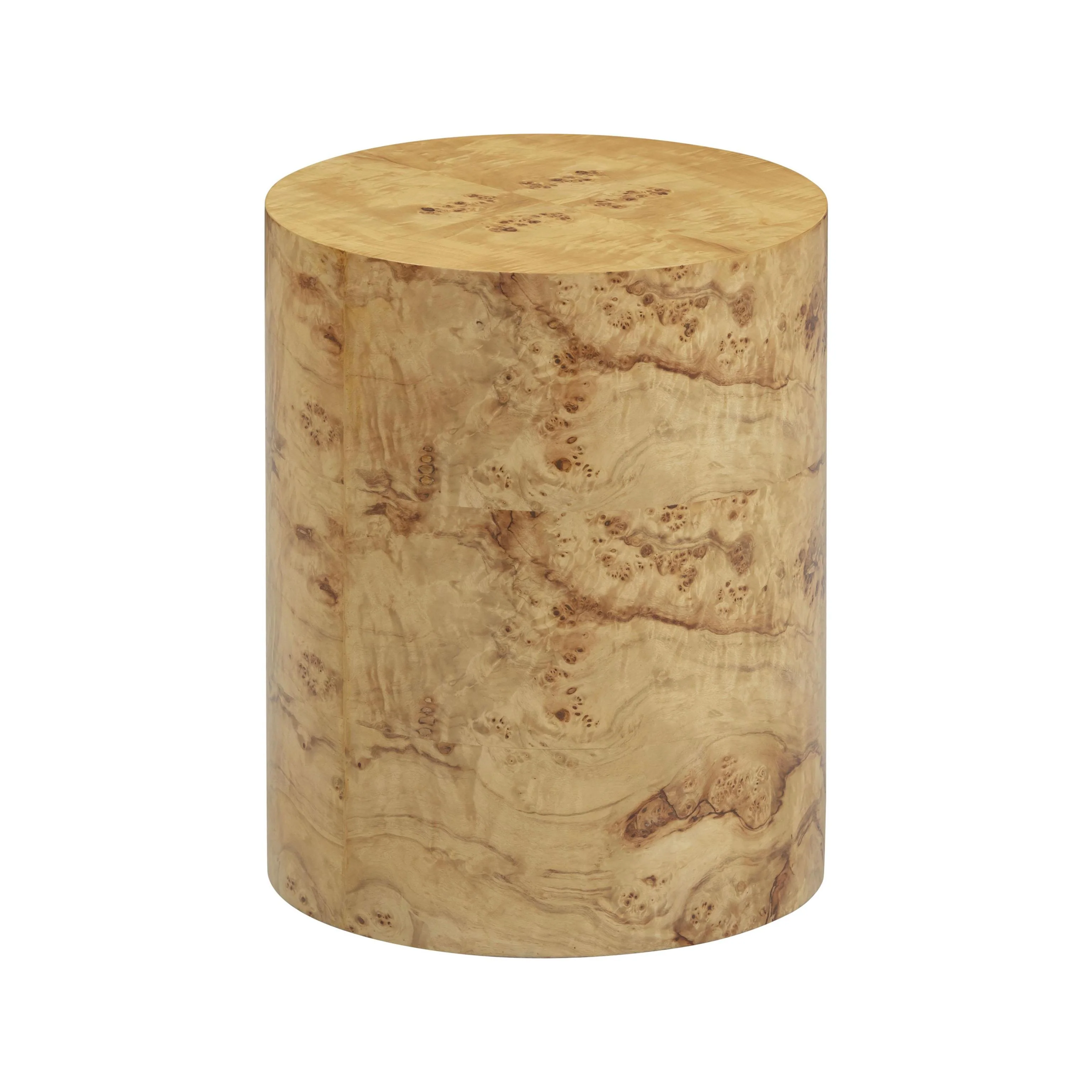 Tov Fig Natural Burl Drum Side Table - Image 5