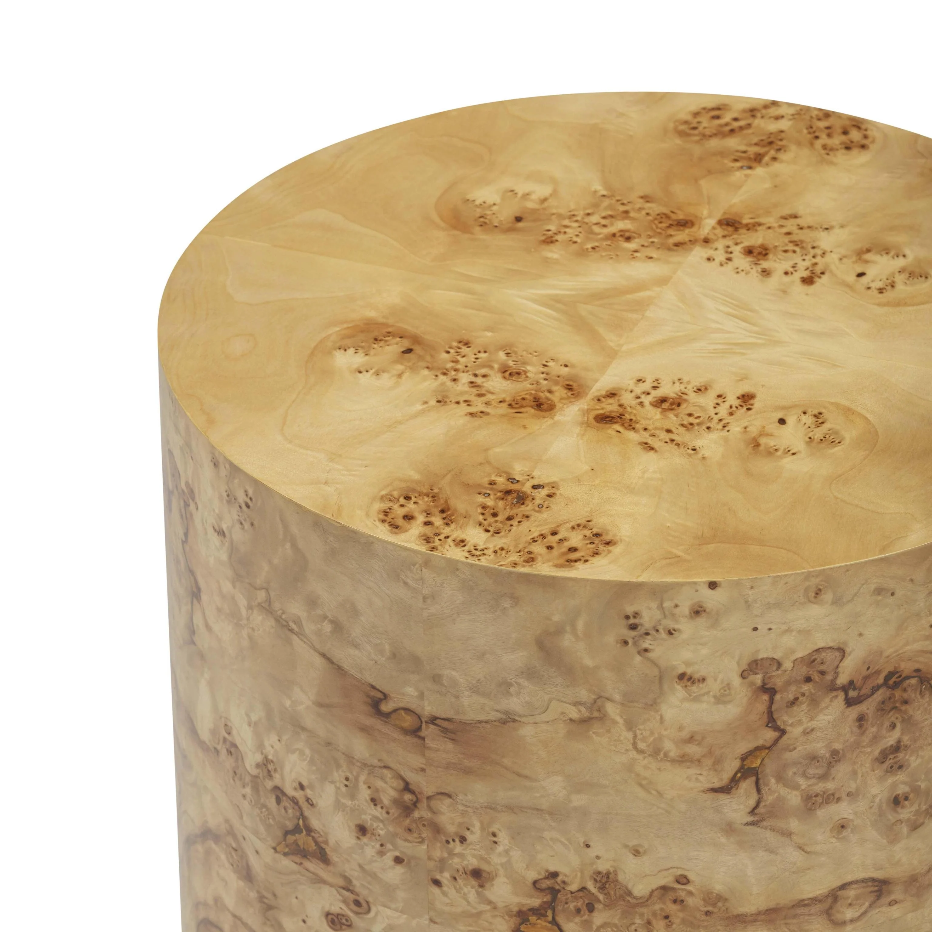 Tov Fig Natural Burl Drum Side Table - Image 7