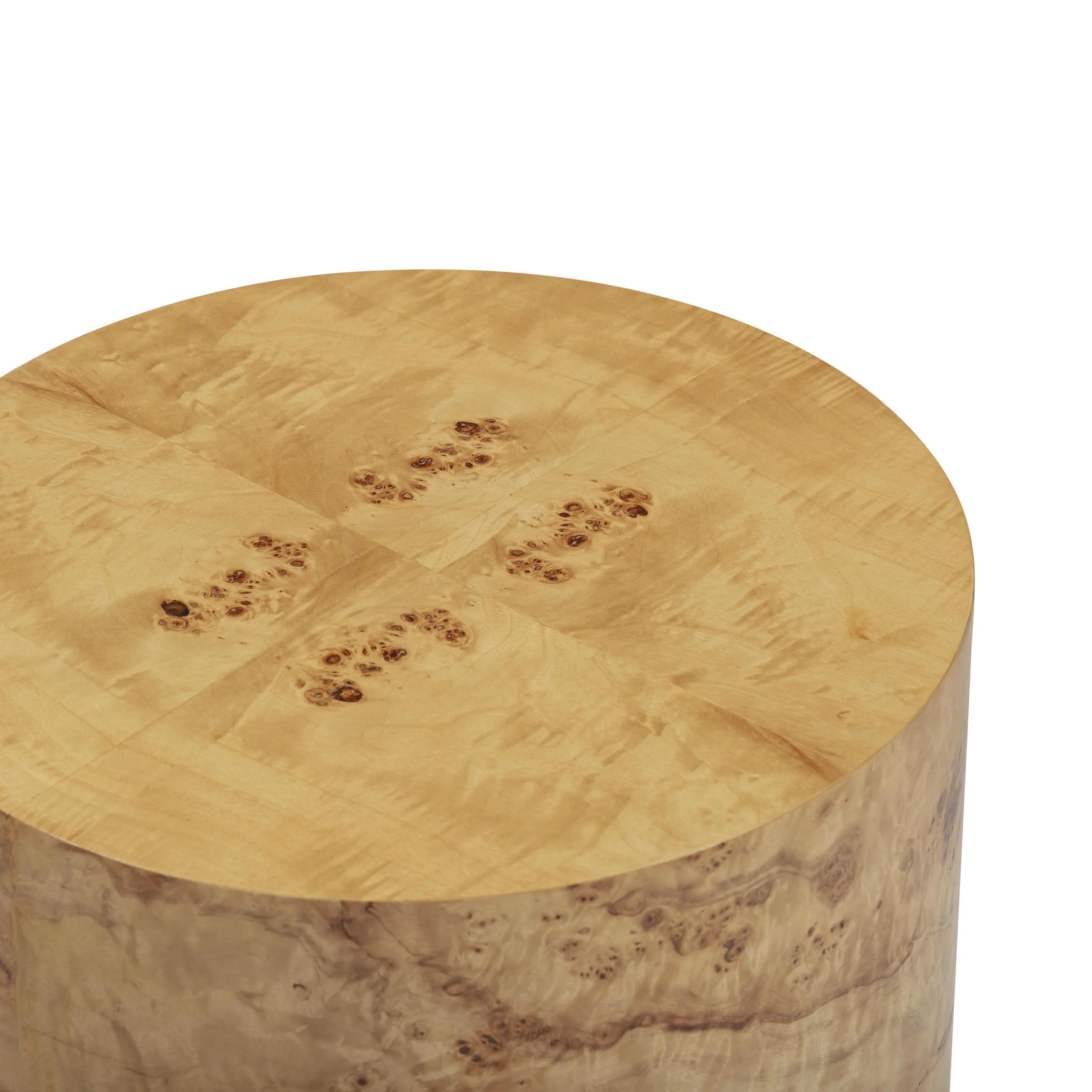 Tov Fig Natural Burl Drum Side Table - Image 8