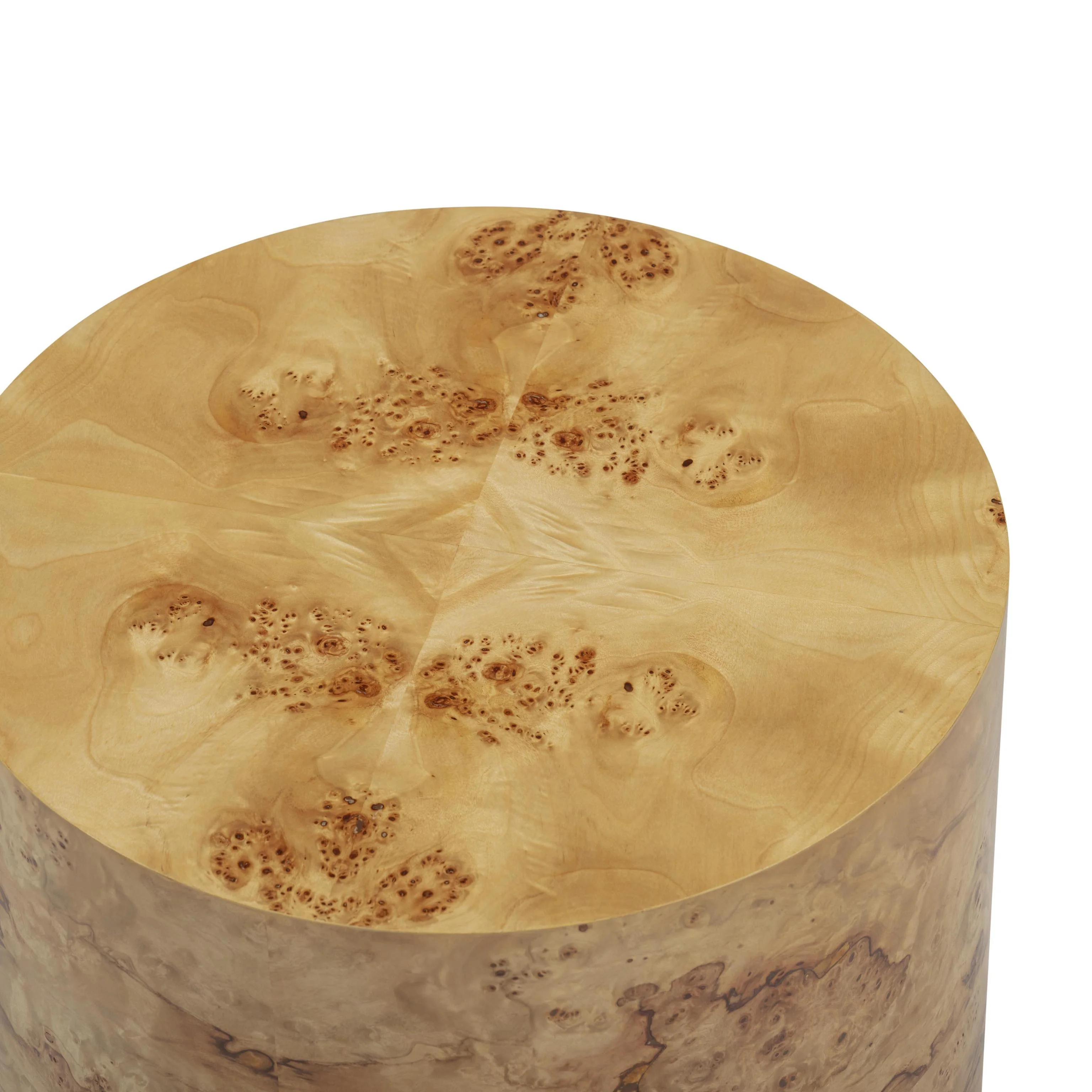 Tov Fig Natural Burl Drum Side Table - Image 9