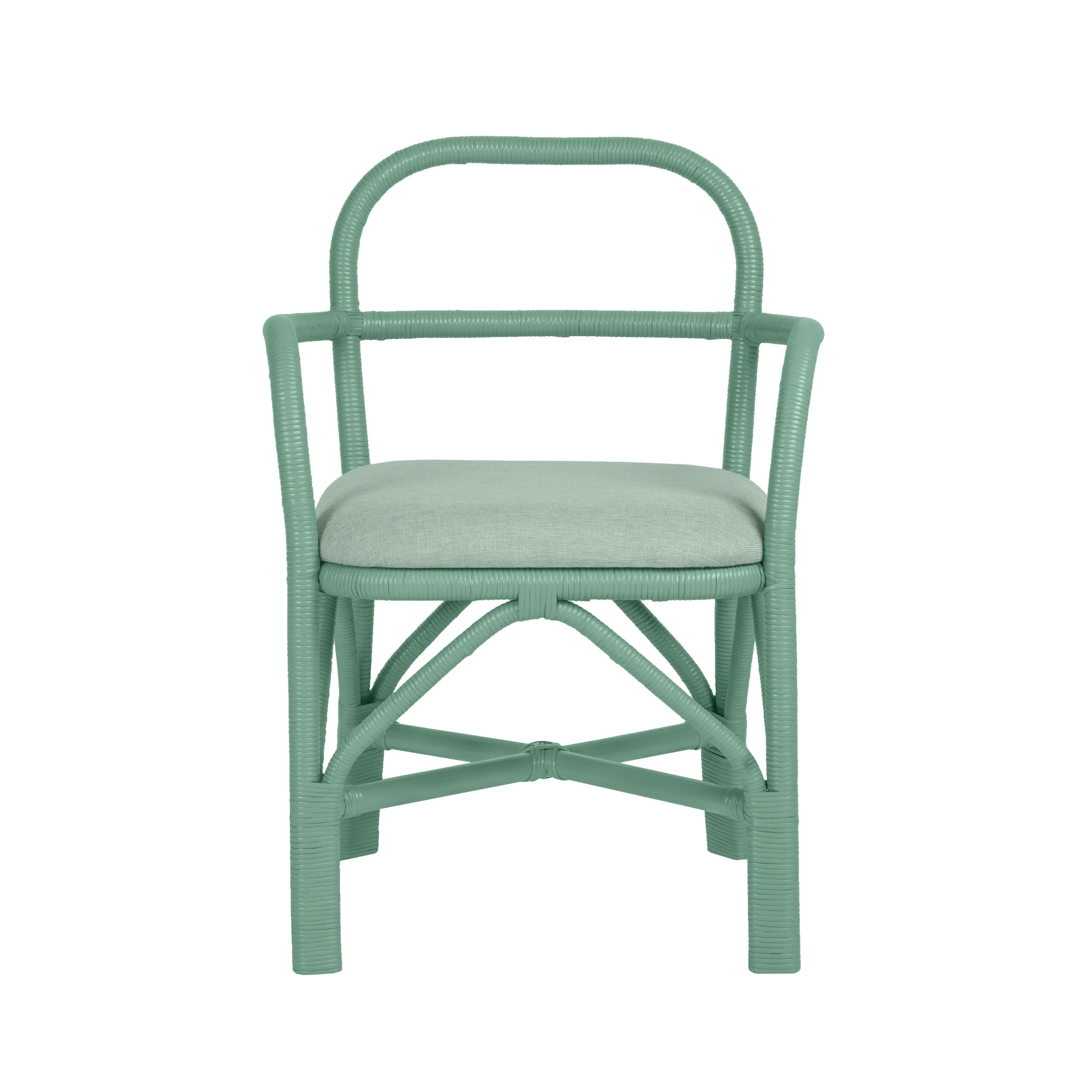 Tov Ginny Green Rattan Dining Chair - Image 4