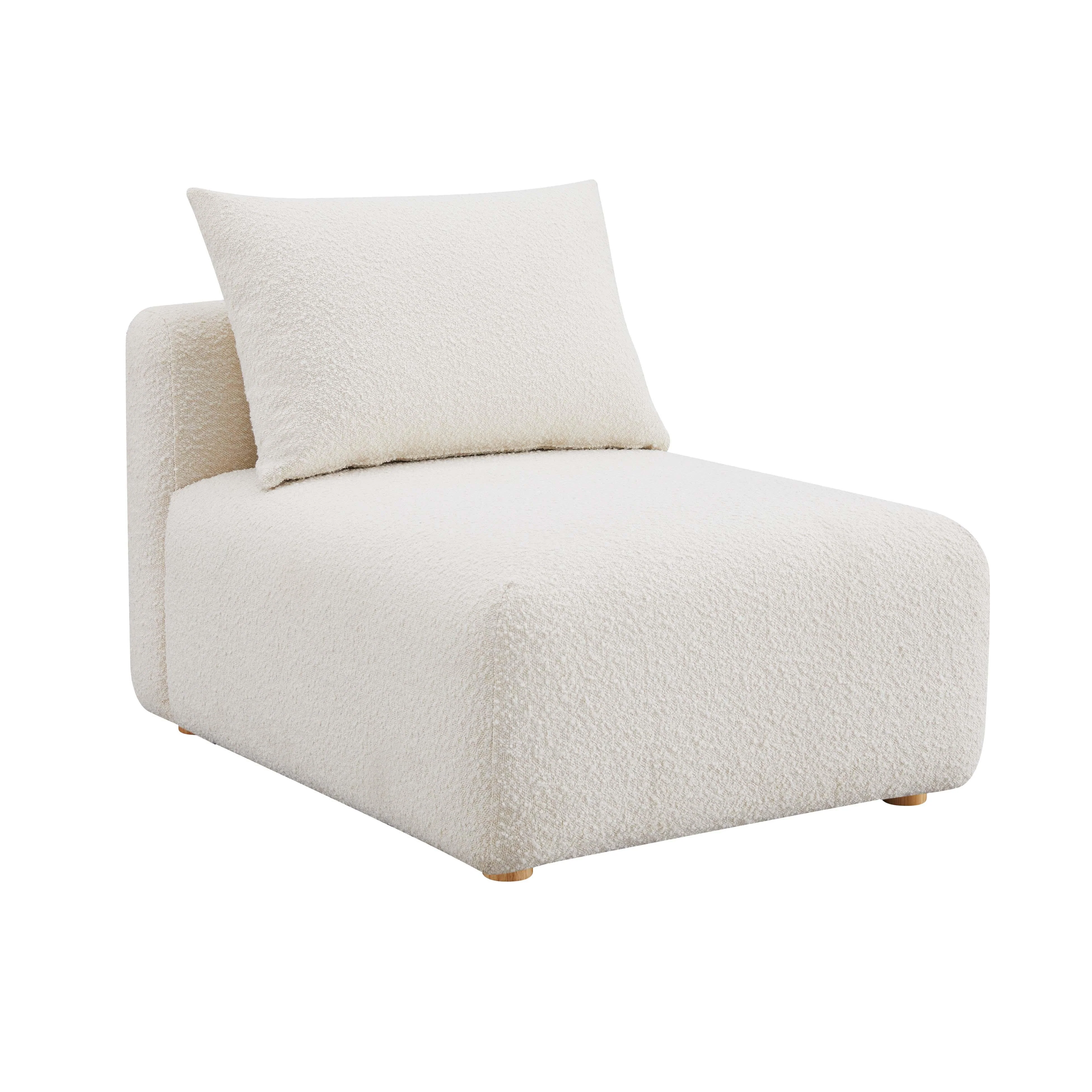 Tov Hangover Cream Performance Boucle Modular Armless Chair