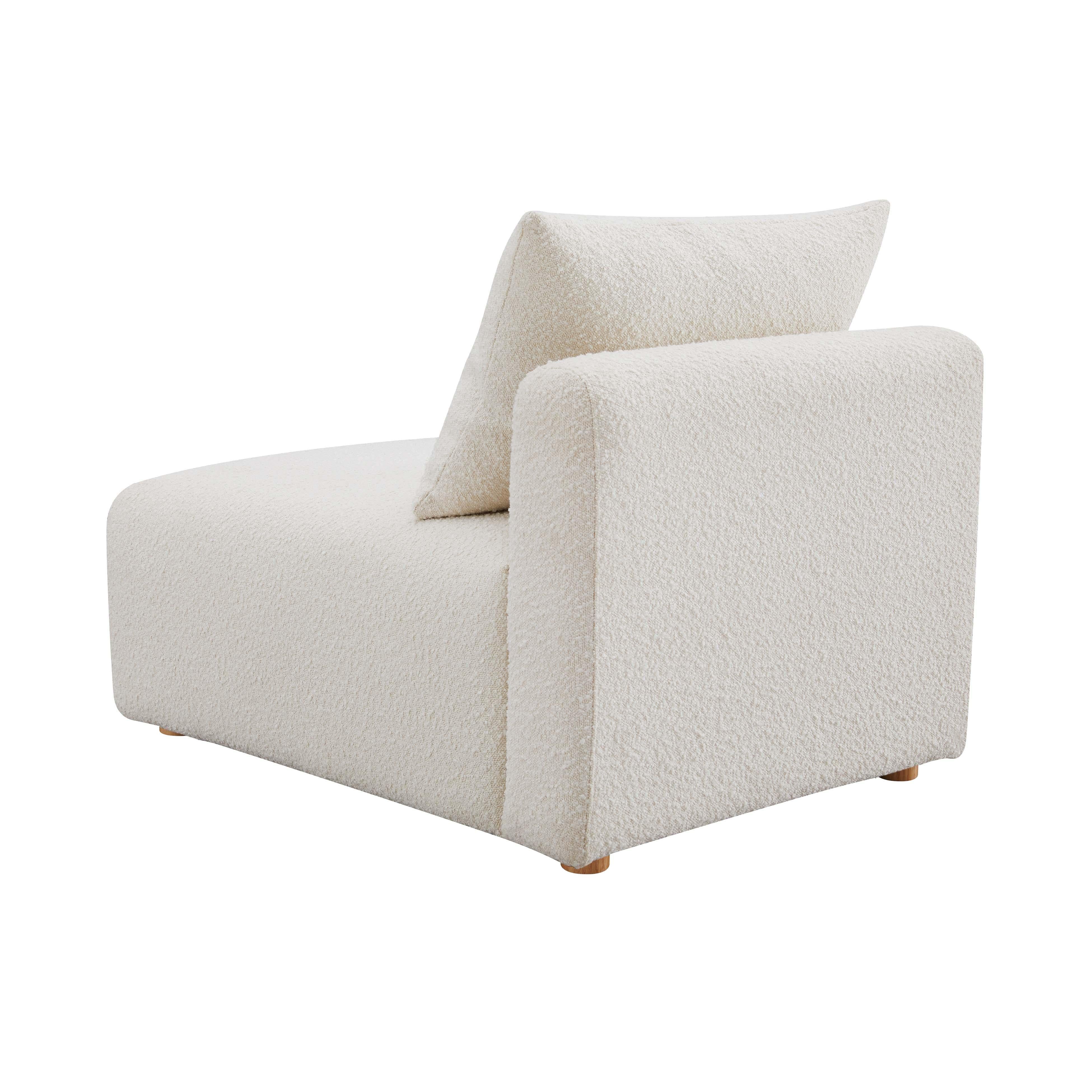 Tov Hangover Cream Performance Boucle Modular Armless Chair - Image 5