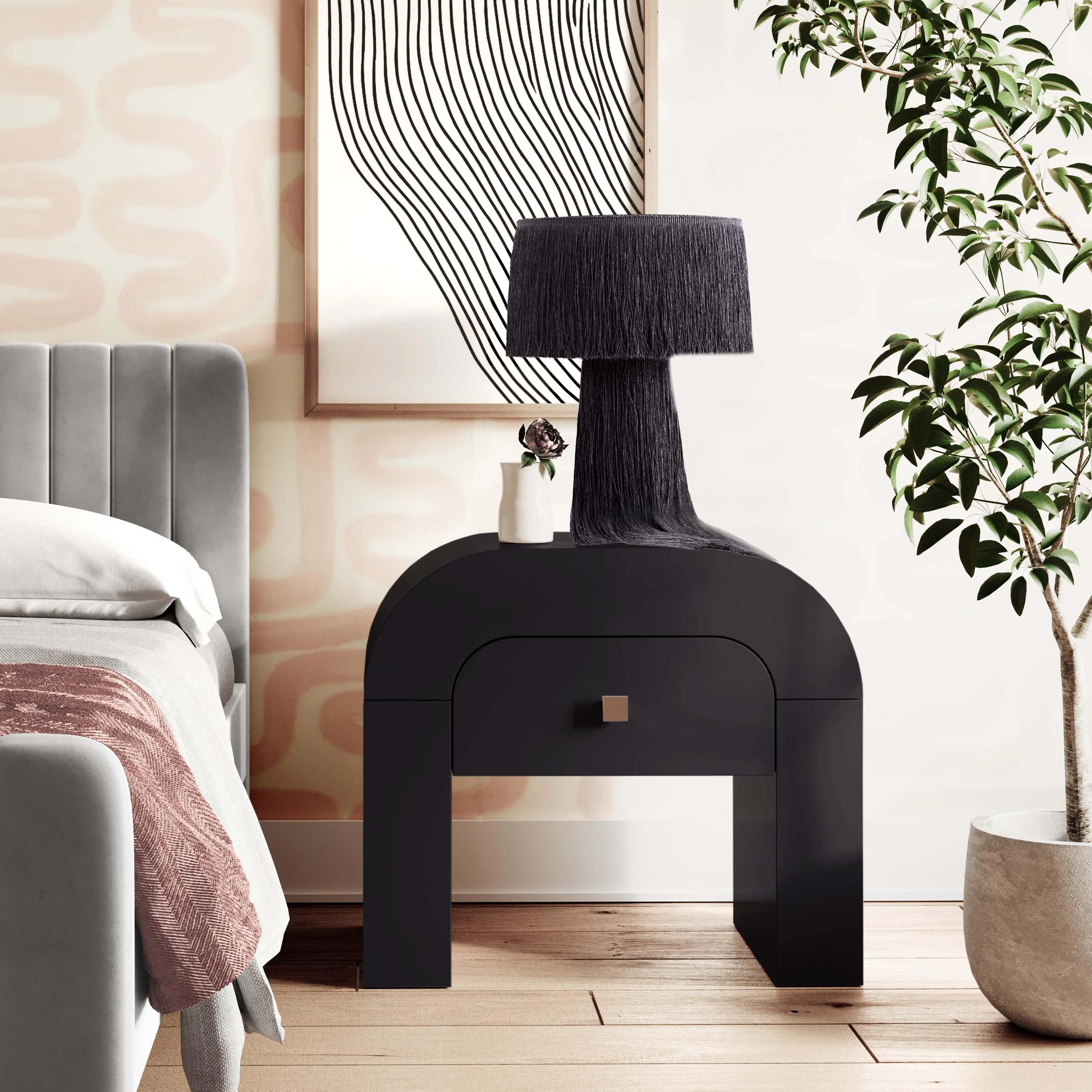Tov Hump Black Nightstand - Image 2