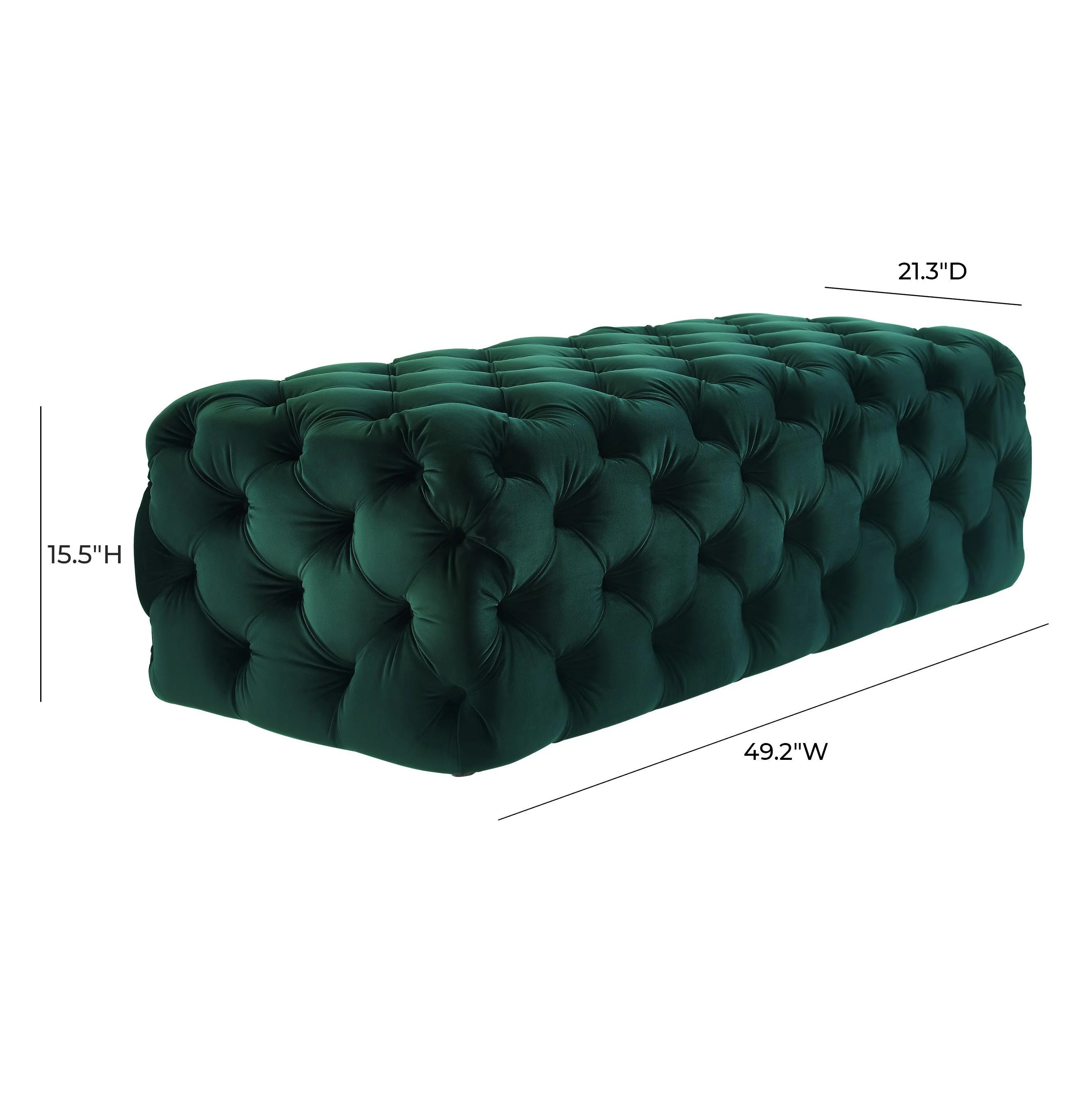 Tov Kaylee Green Velvet Ottoman - Image 7