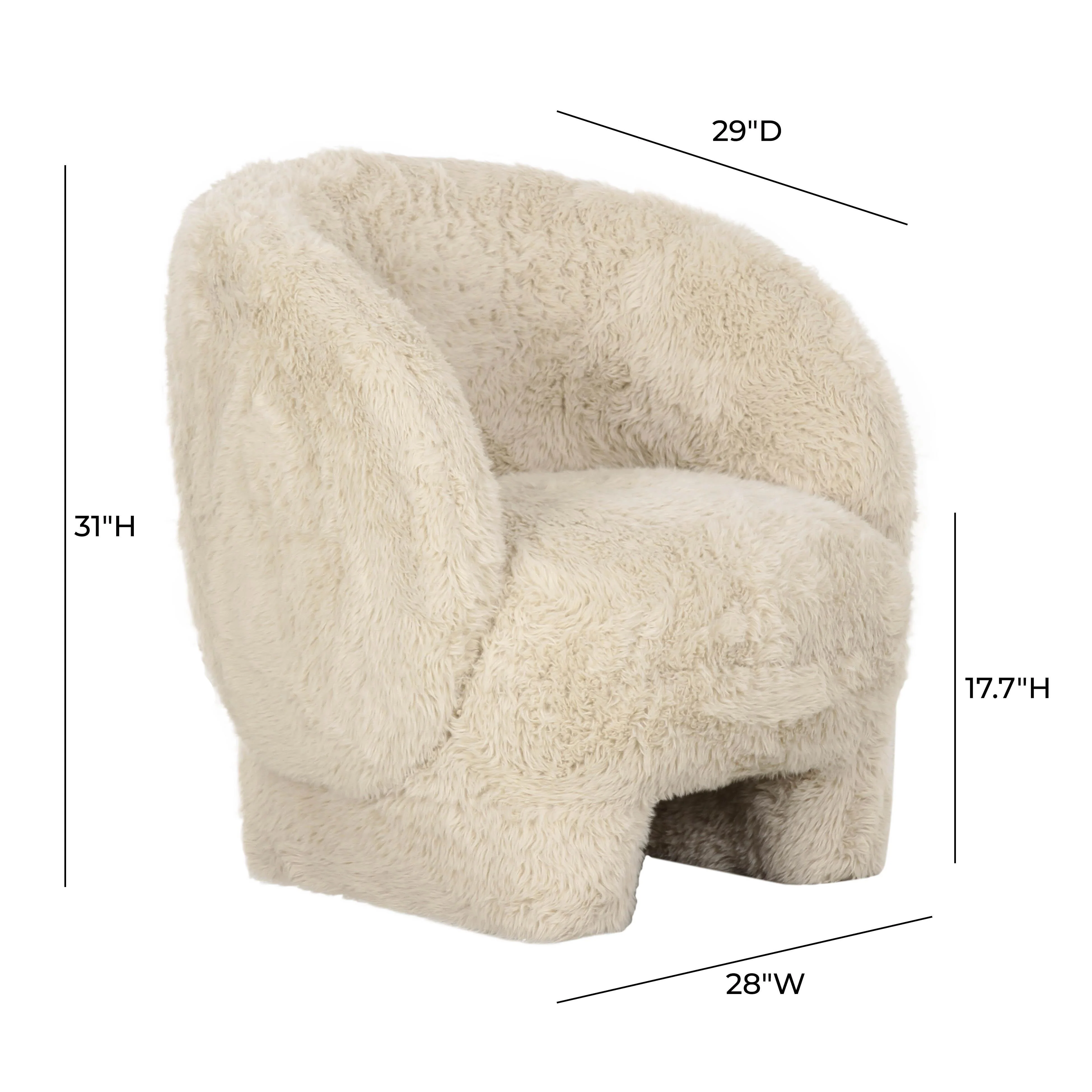 Tov Kiki Contract-Grade Vegan Shearling Accent Chair - Image 4