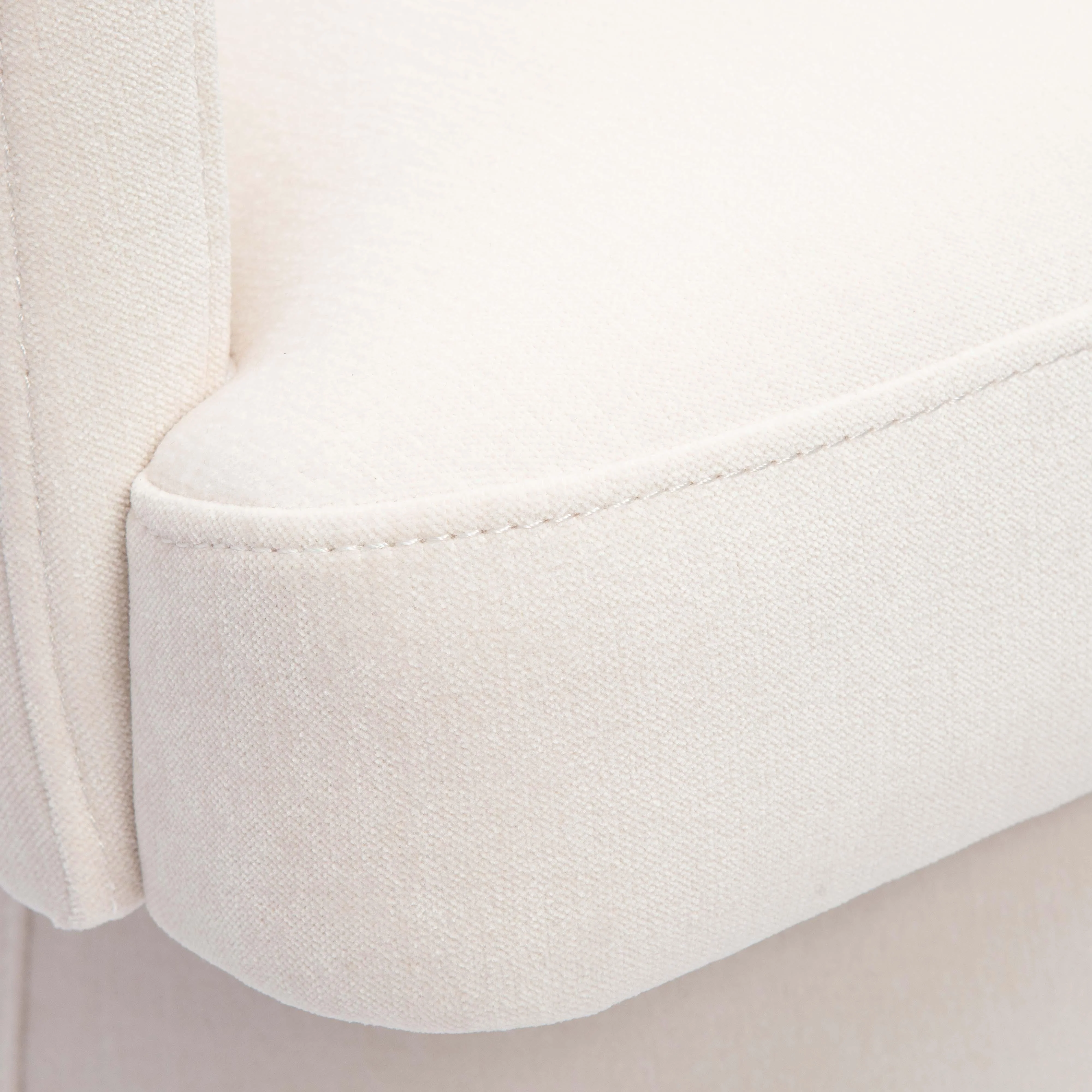 Tov Kristen Cream Upcycled Chenille Rolling Desk Chair - Image 6