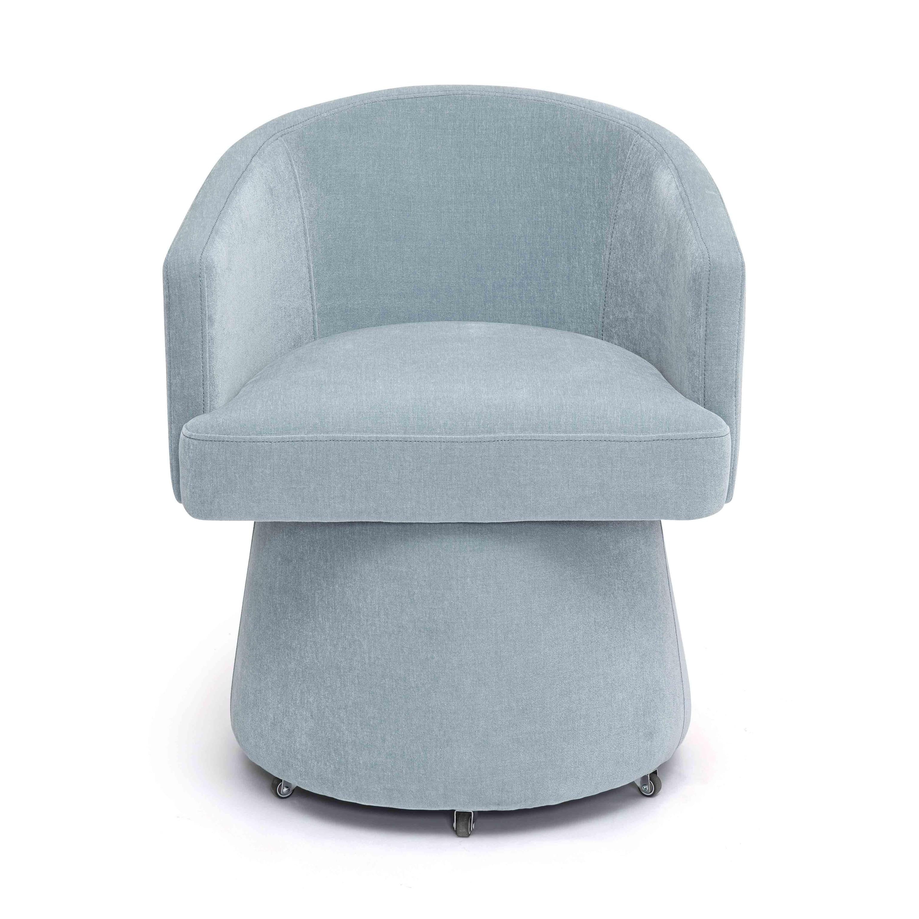 Tov Kristen Upcycled Contract-Grade Chenille Rolling Desk Chair - Image 5