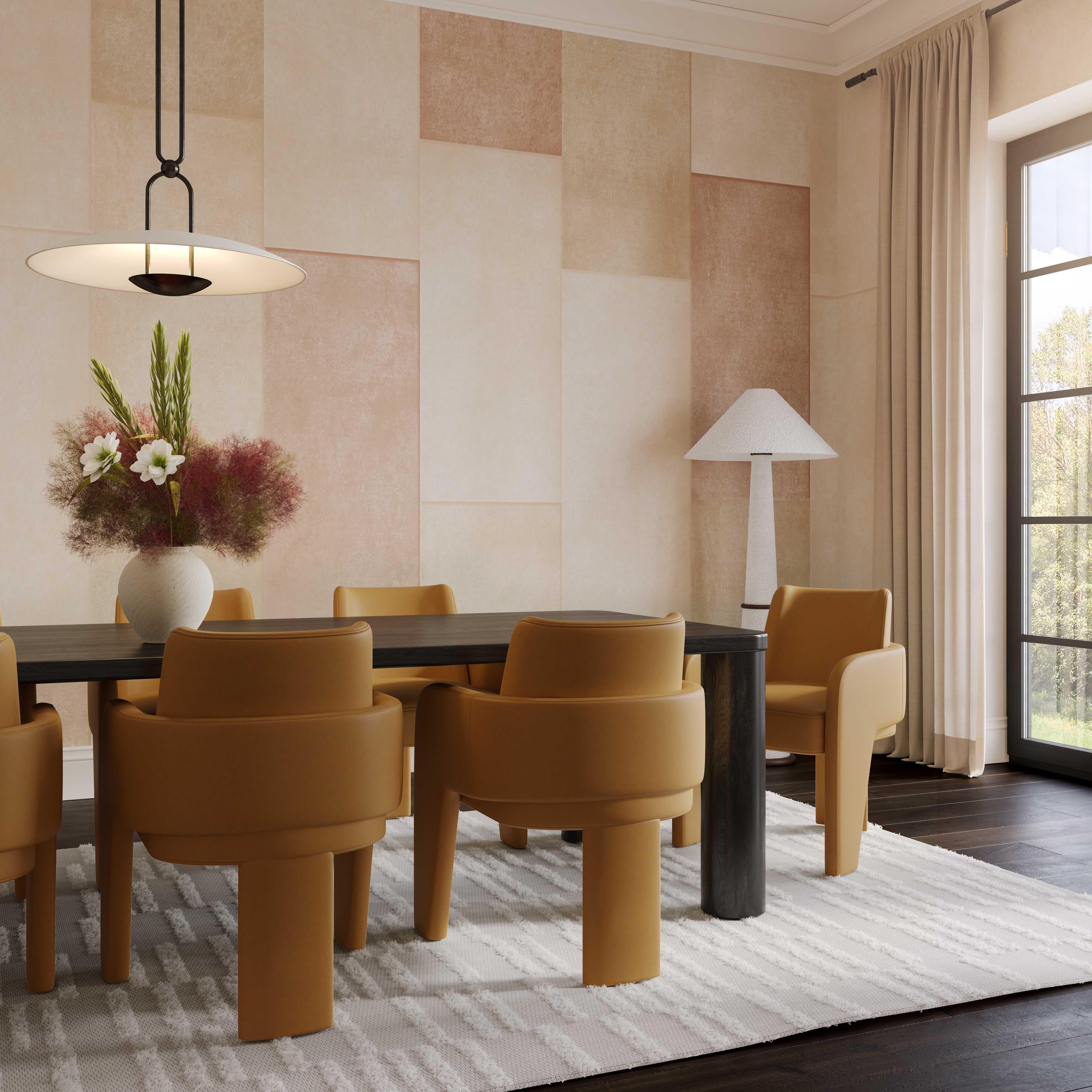 Tov Leo Tan Performance Vegan Leather Dining Chair - Image 3