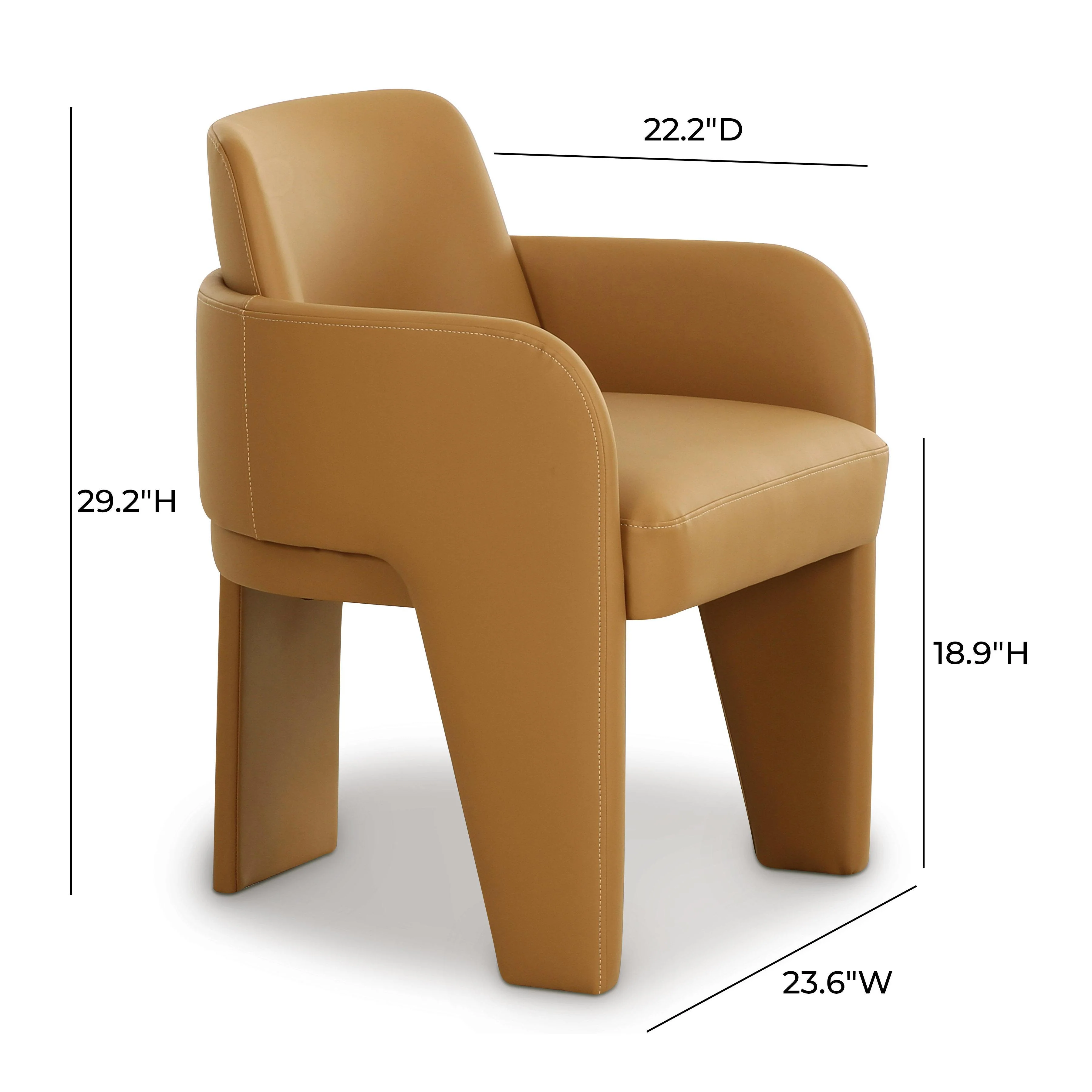 Tov Leo Tan Performance Vegan Leather Dining Chair - Image 5