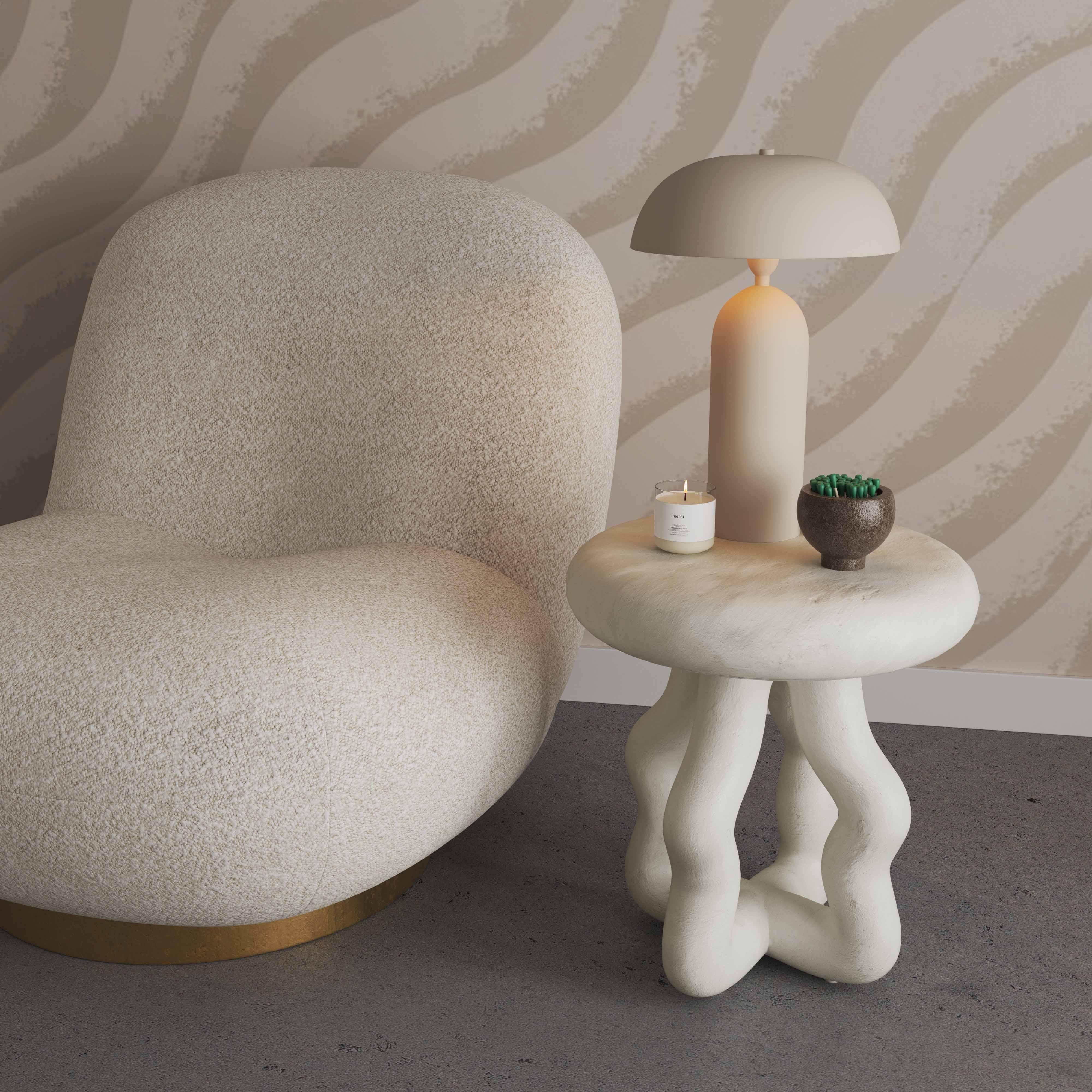 Tov Maddie Cream Textured Side Table - Image 3