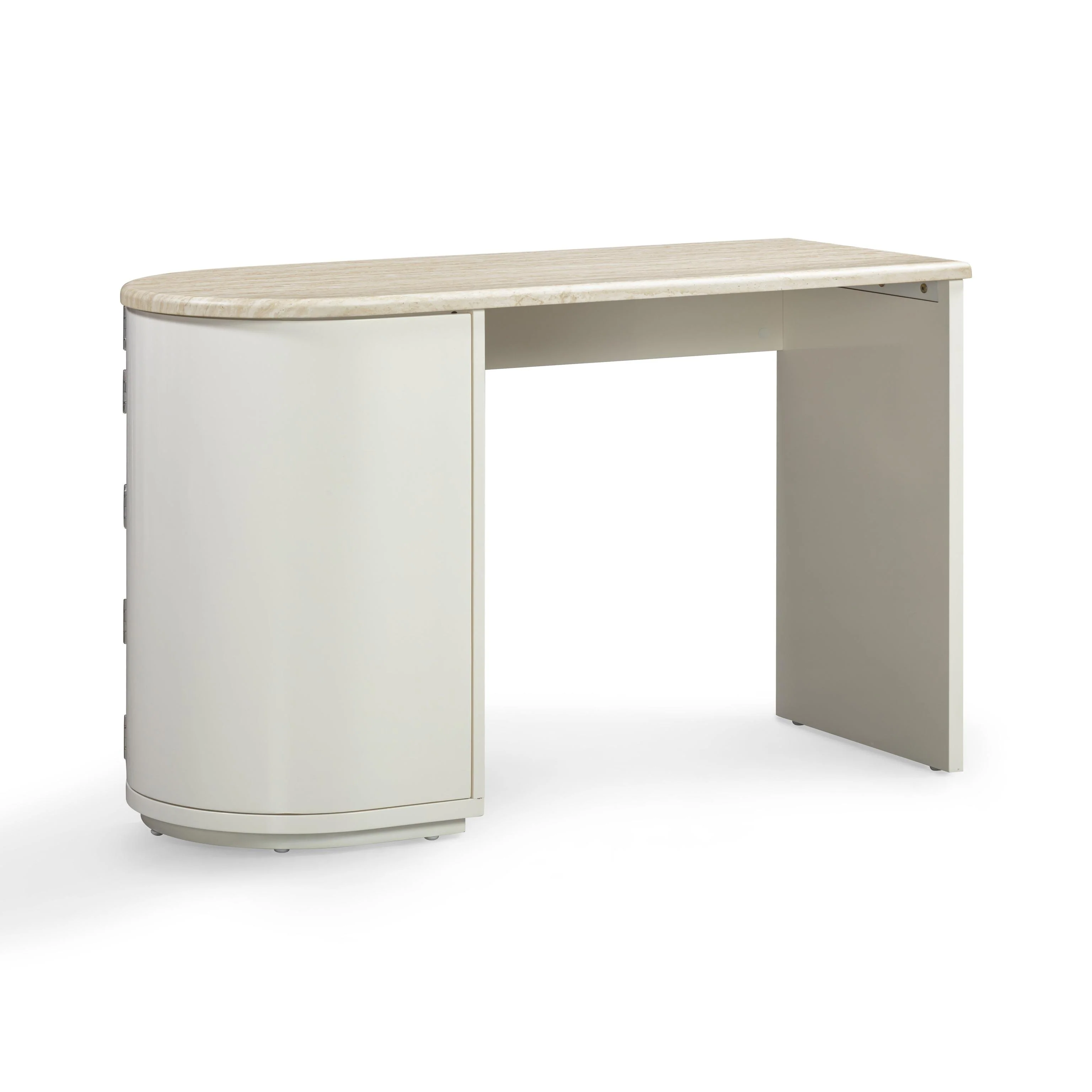 Tov Marlene 47" Cream Faux Travertine Vanity Desk - Image 6