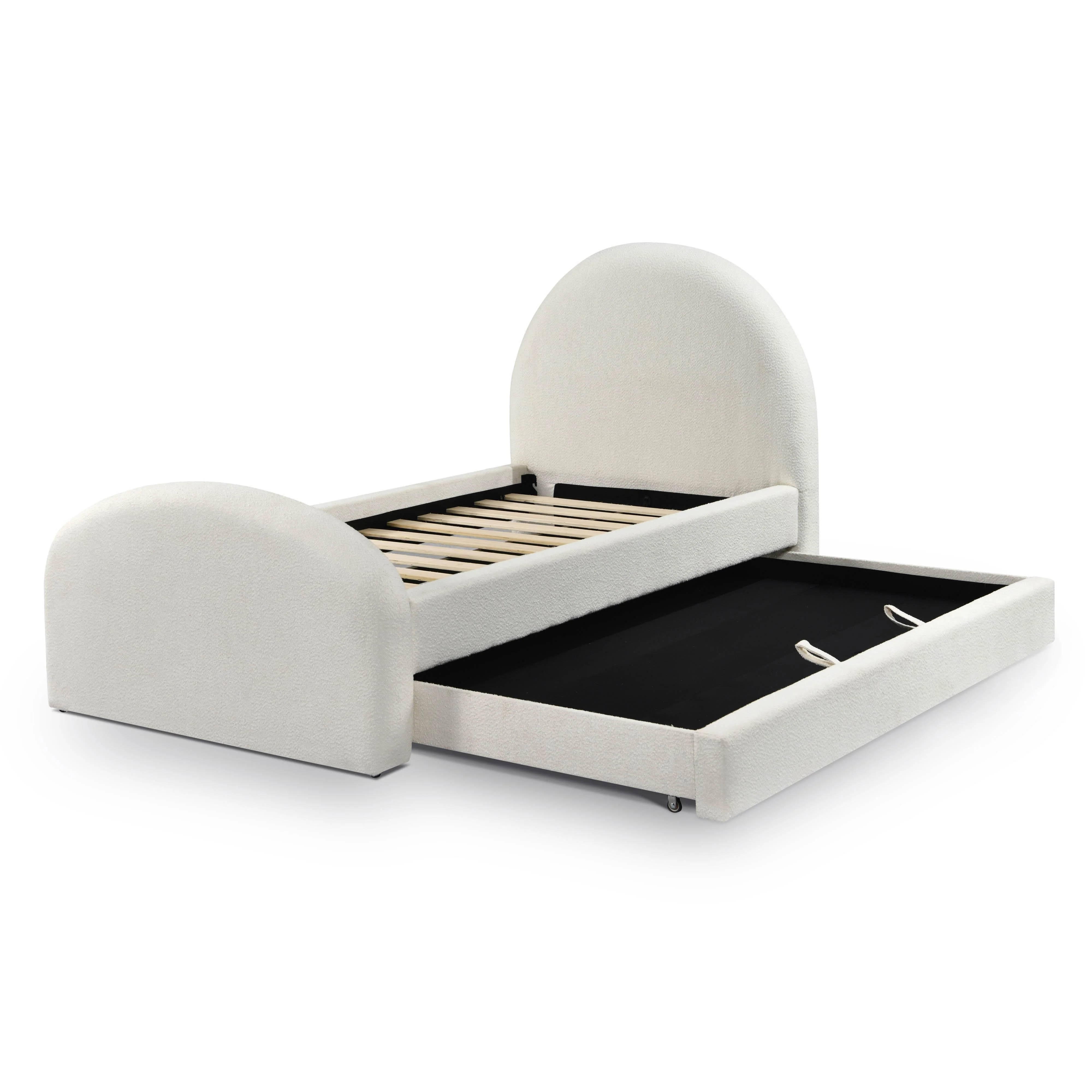 Tov Moon Cream Performance Boucle Twin Trundle Bed - Image 5