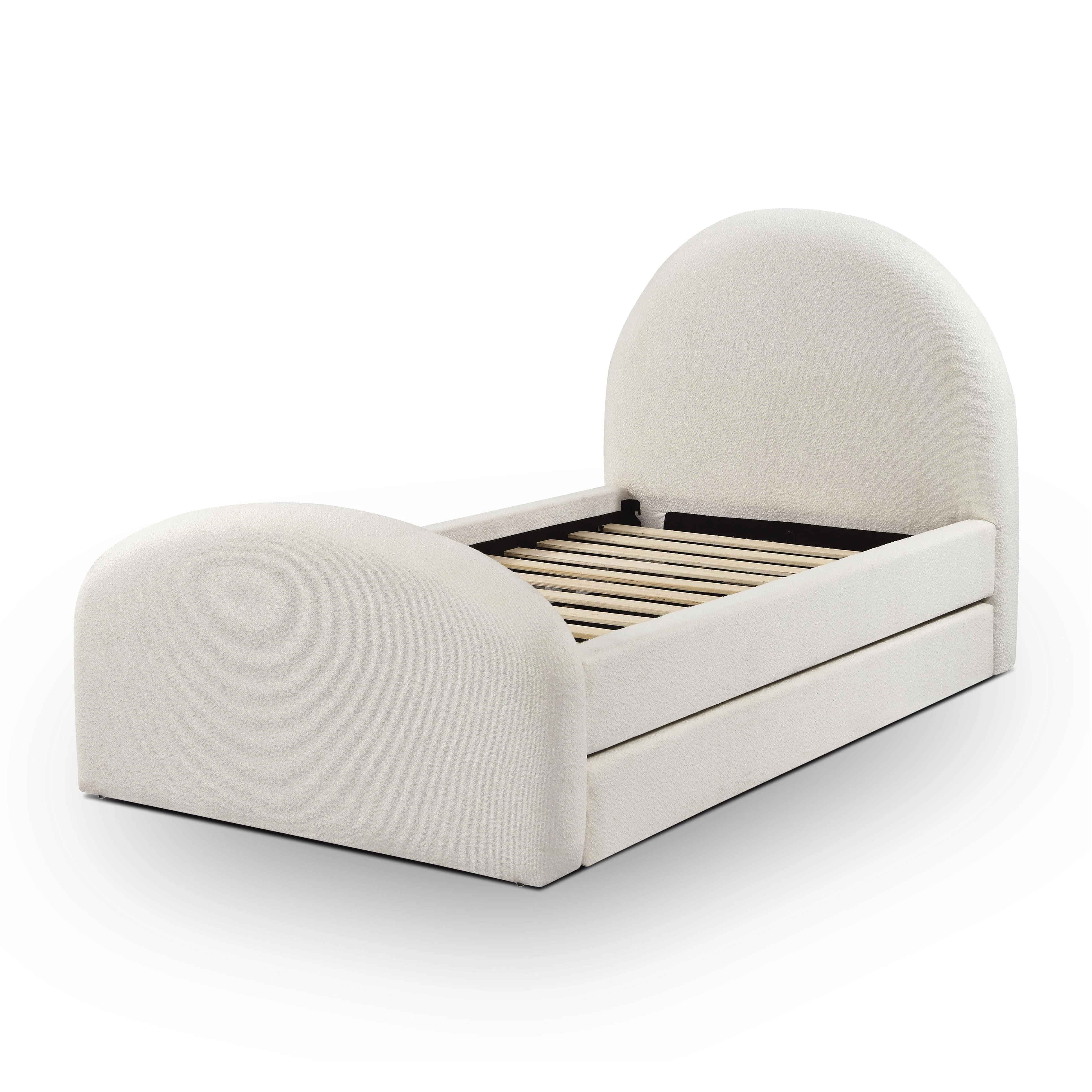 Tov Moon Cream Performance Boucle Twin Trundle Bed - Image 8