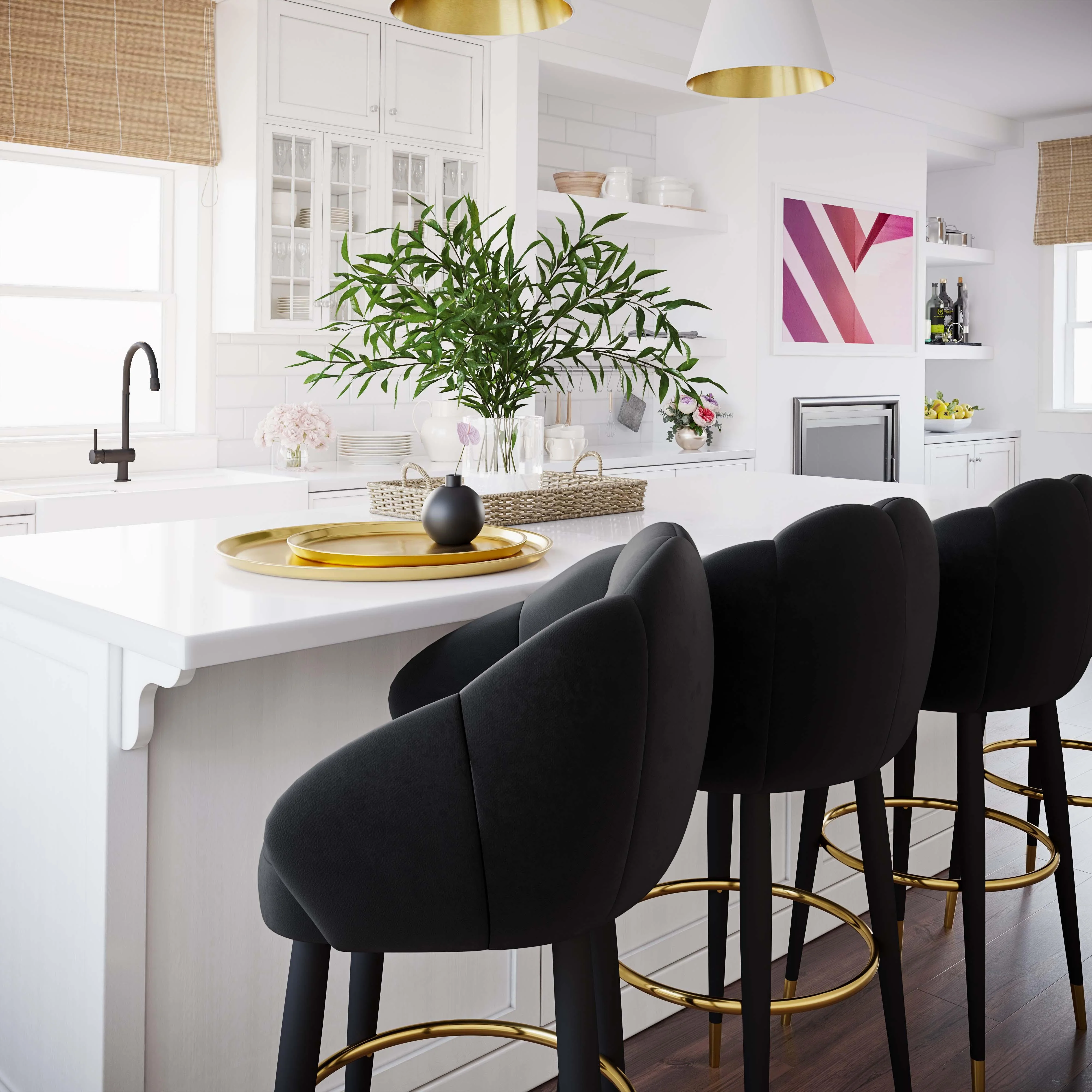 Tov Myla Black Swivel Bar Stool - Image 3