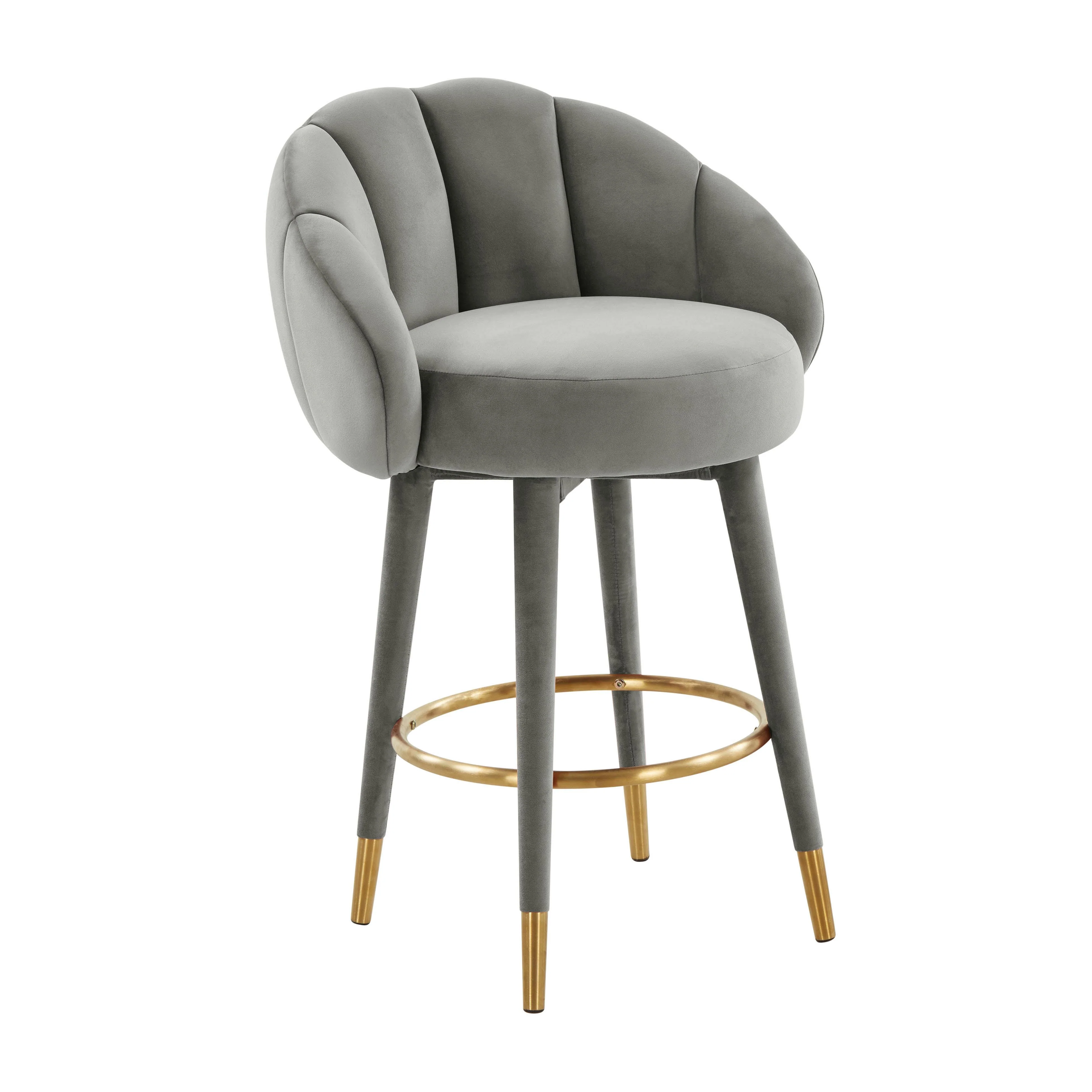 Tov Myla Light Grey Swivel Counter Stool