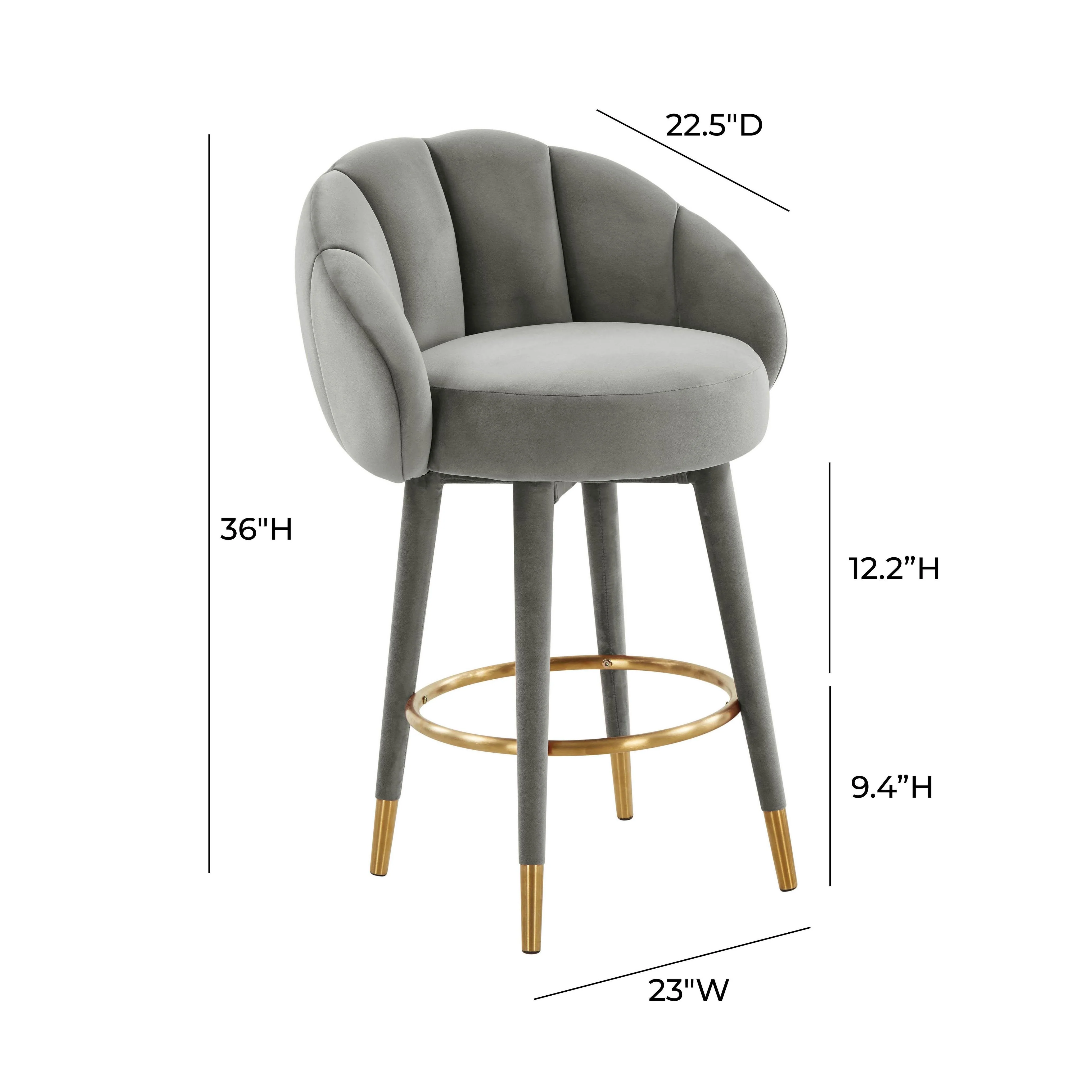 Tov Myla Light Grey Swivel Counter Stool - Image 8