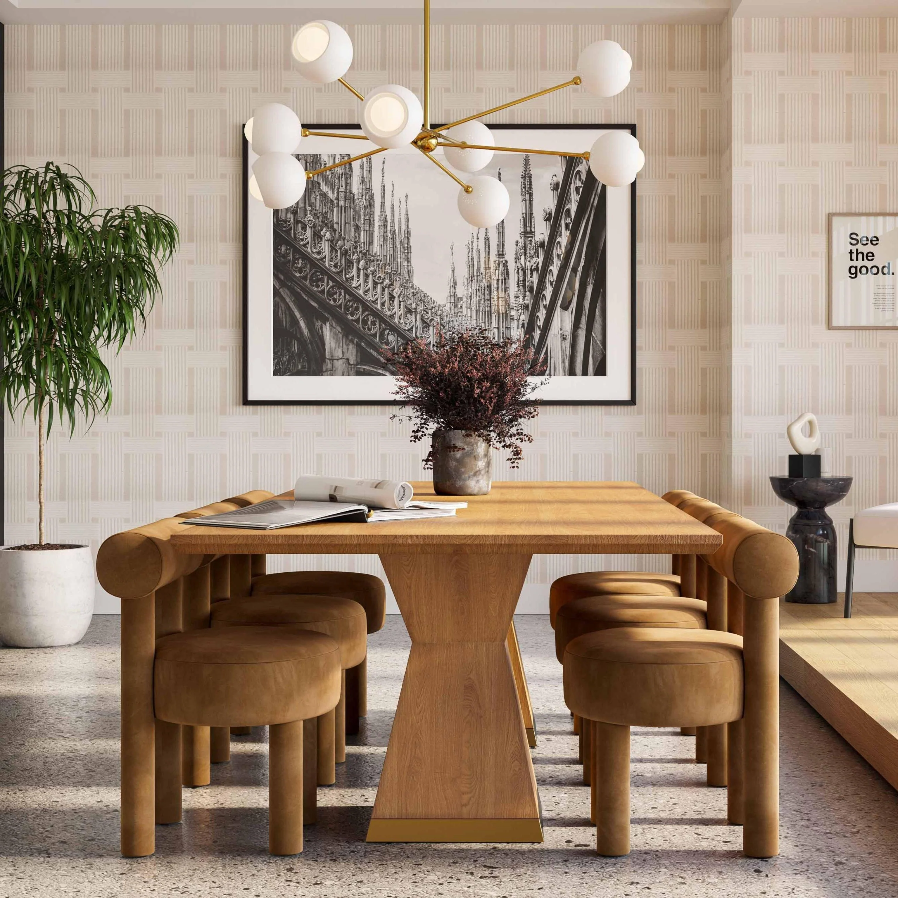 Tov Nolan 98" Wood Rectangular Dining Table - Image 4