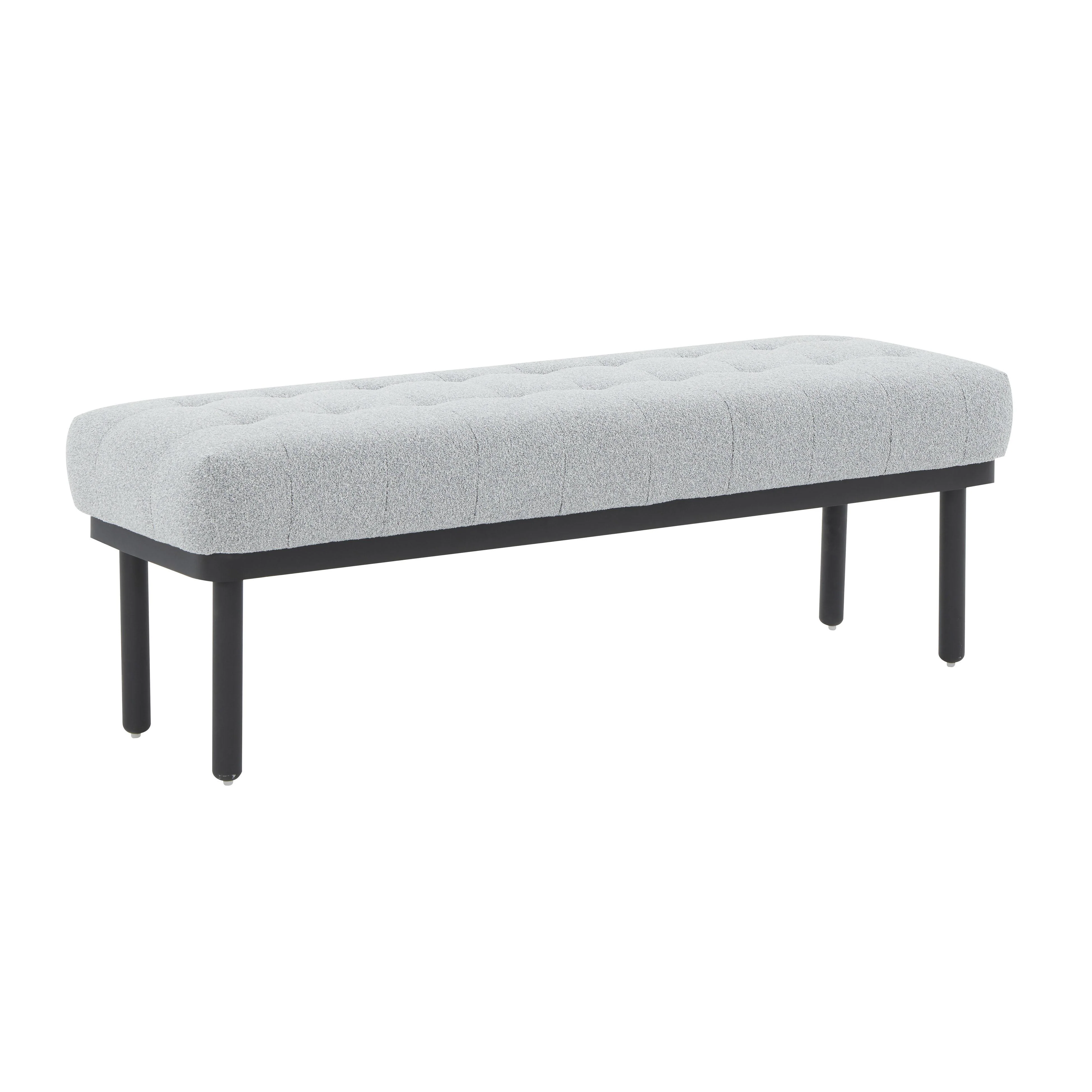 Tov Olivia Grey Boucle Bench