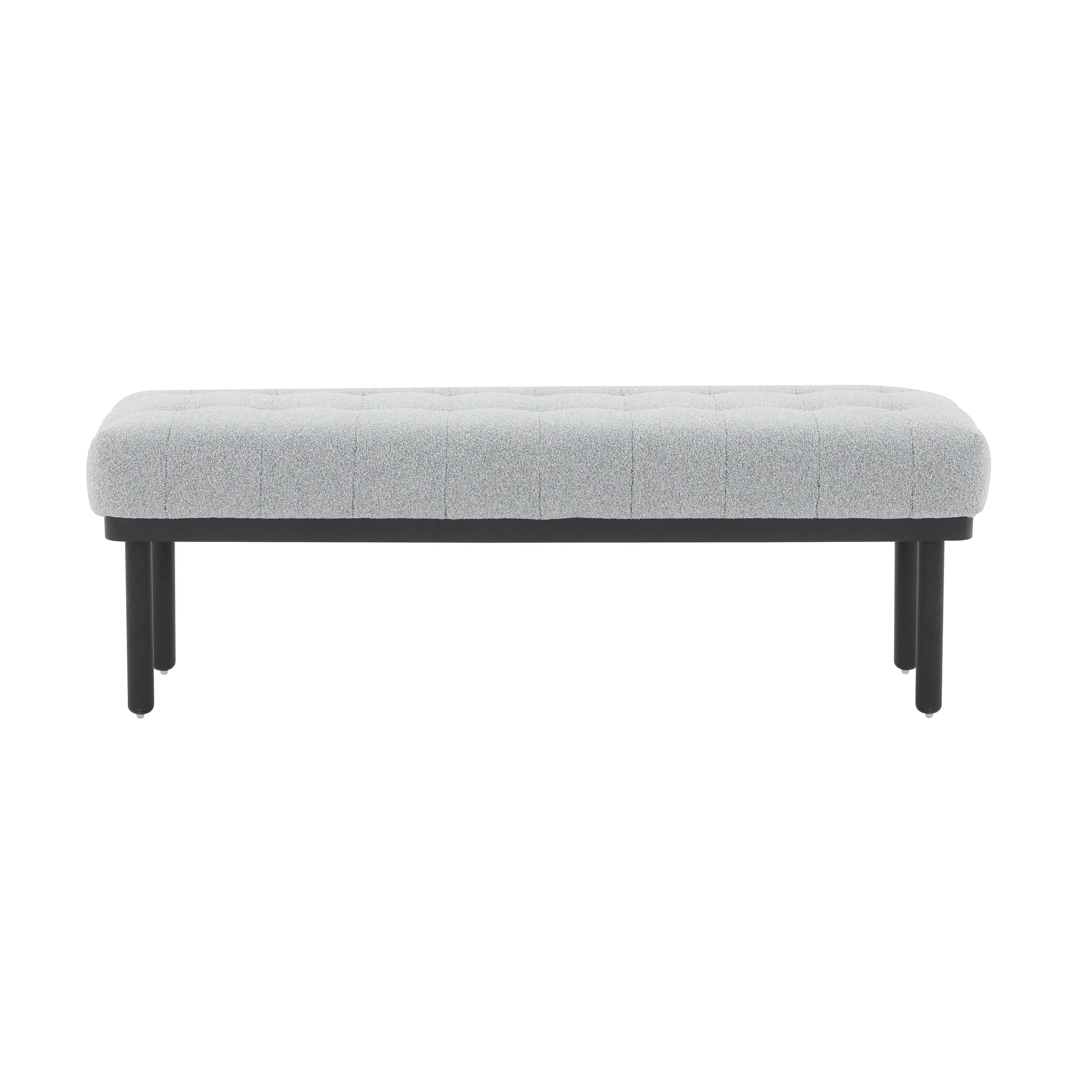Tov Olivia Grey Boucle Bench - Image 4