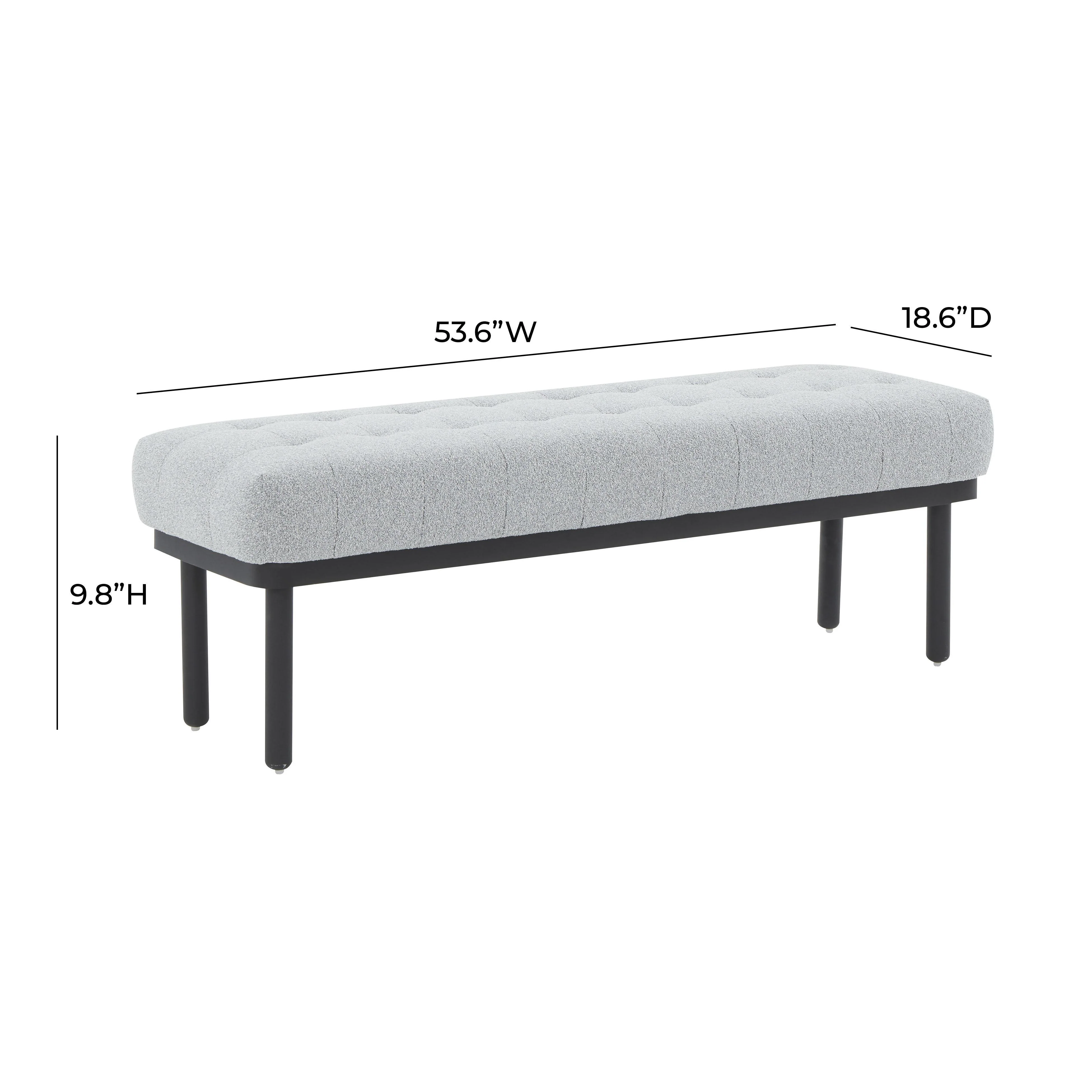 Tov Olivia Grey Boucle Bench - Image 6
