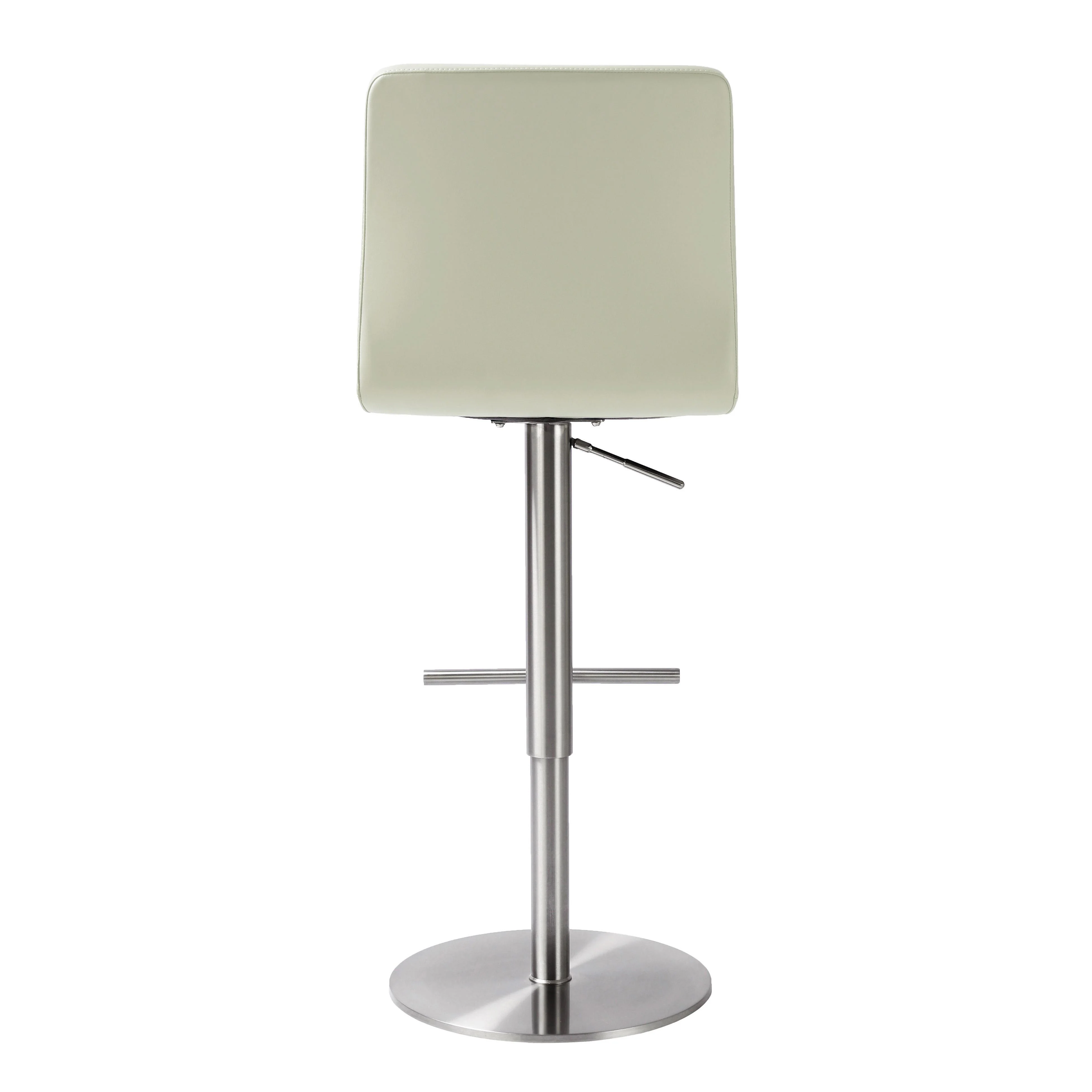 Tov Paddy Light Grey Performance Vegan Leather On Silver Adjustable Stool - Image 2