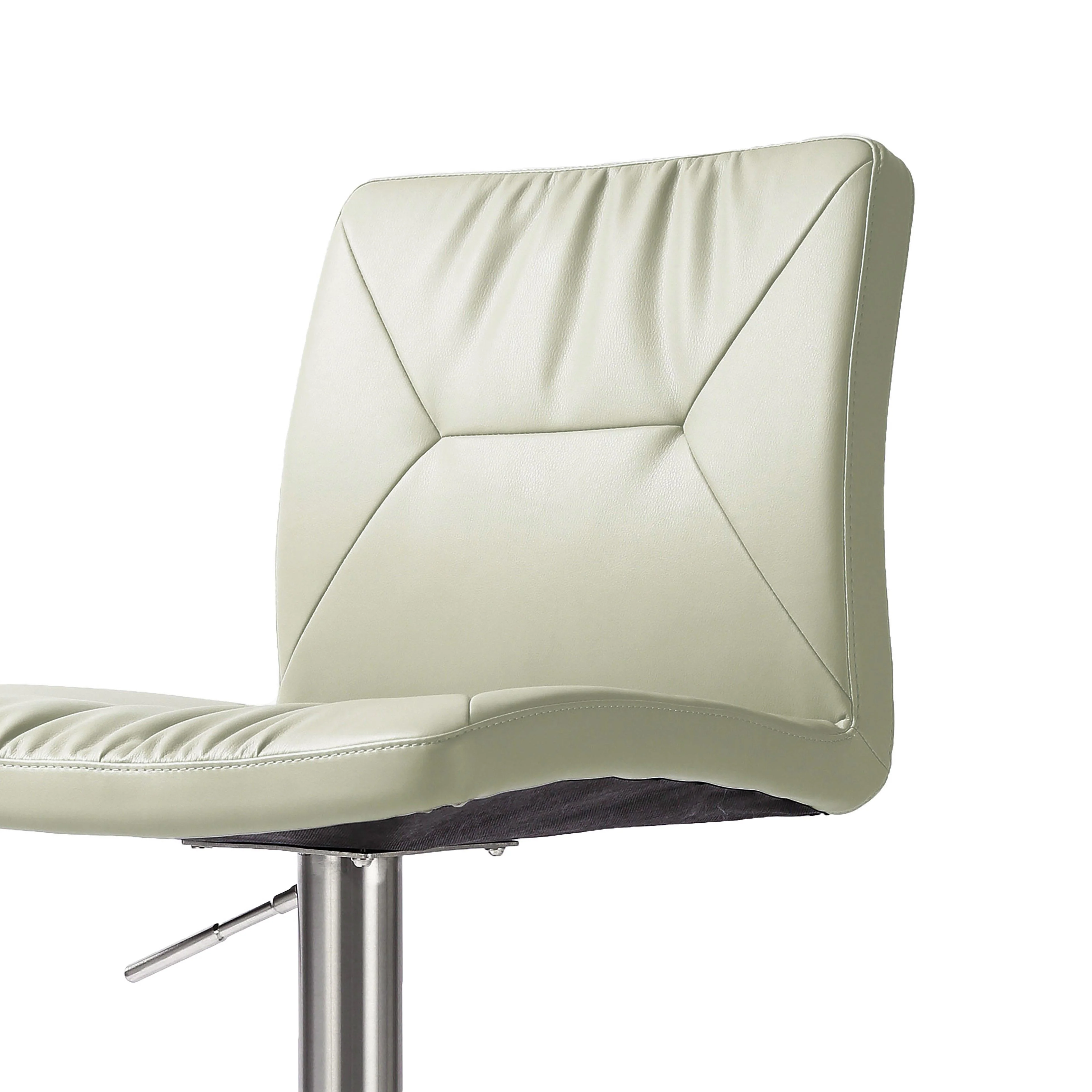 Tov Paddy Light Grey Performance Vegan Leather On Silver Adjustable Stool - Image 5
