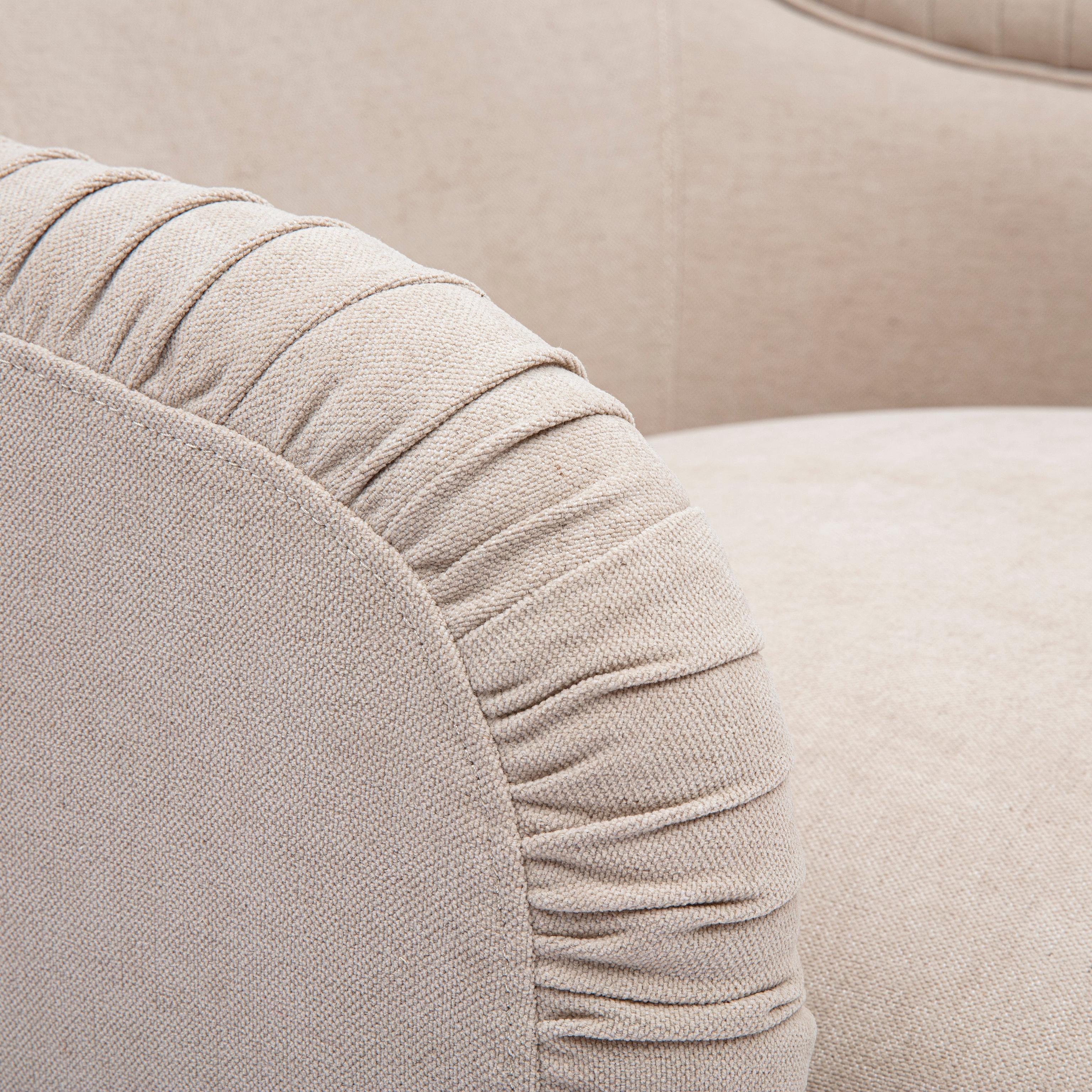 Tov Pamela Tan Performance Chenille Tasseled Lounge Accent Chair - Image 4