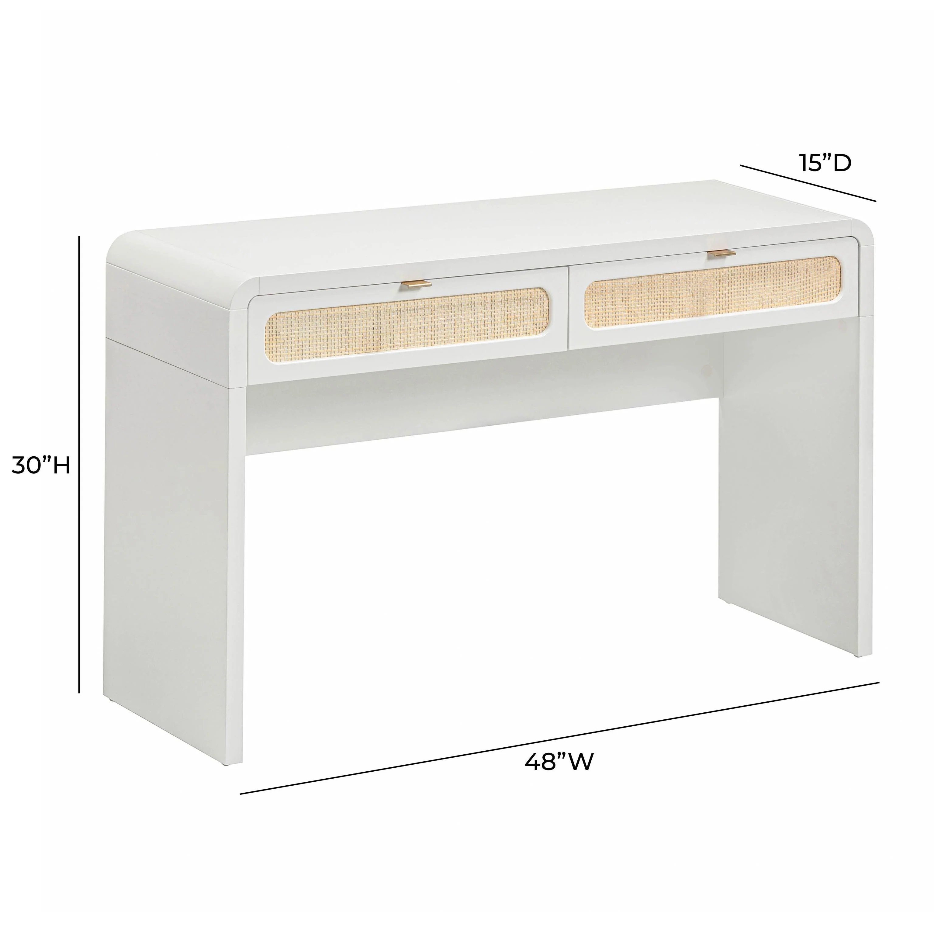 Tov Patty 48" Rattan 2-Drawer Console Desk - Image 6
