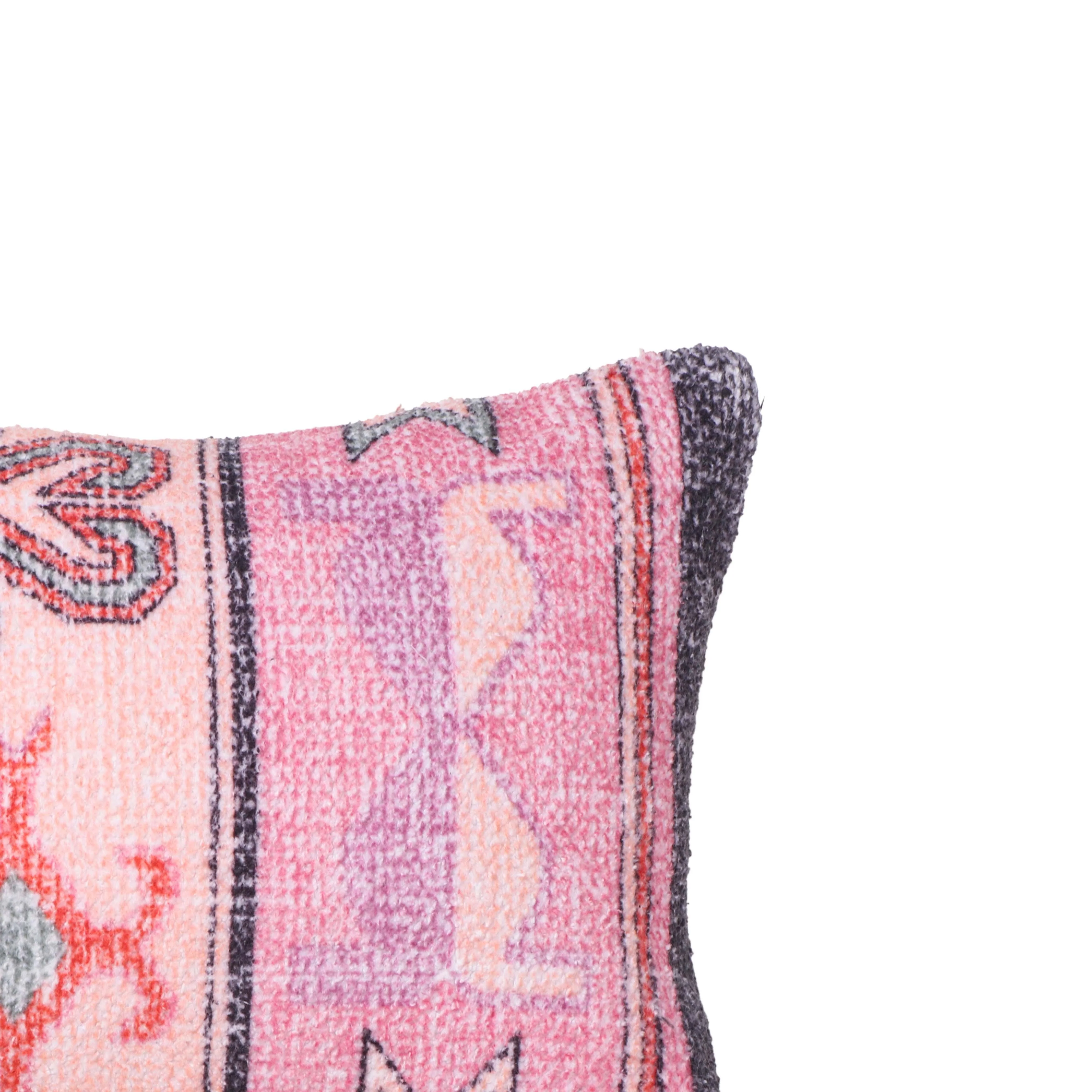 Tov Persia 27"X10" Pink Cotton Bolster Pillow - Image 5