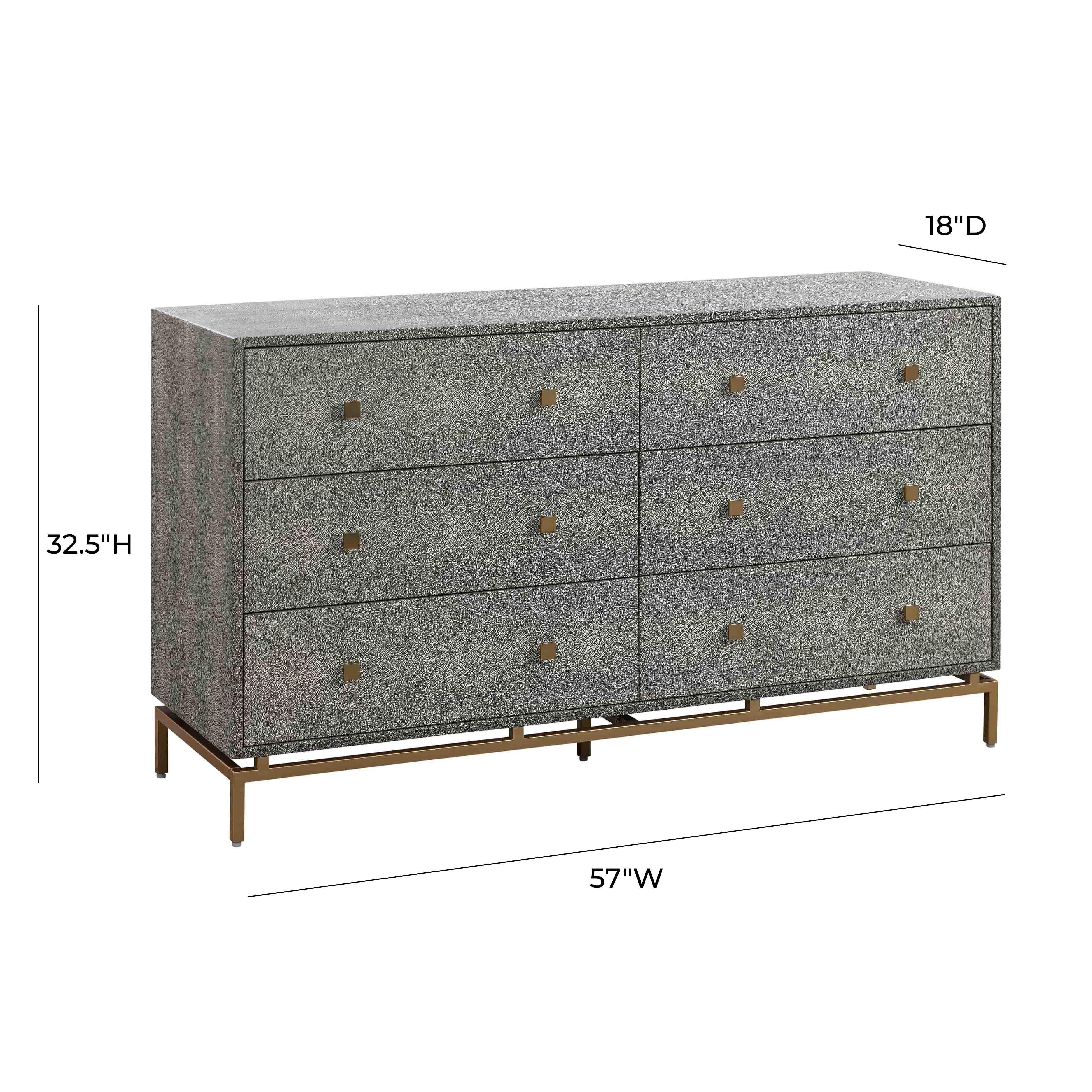 Tov Pesce Shagreen 6 Drawer Dresser - Image 9