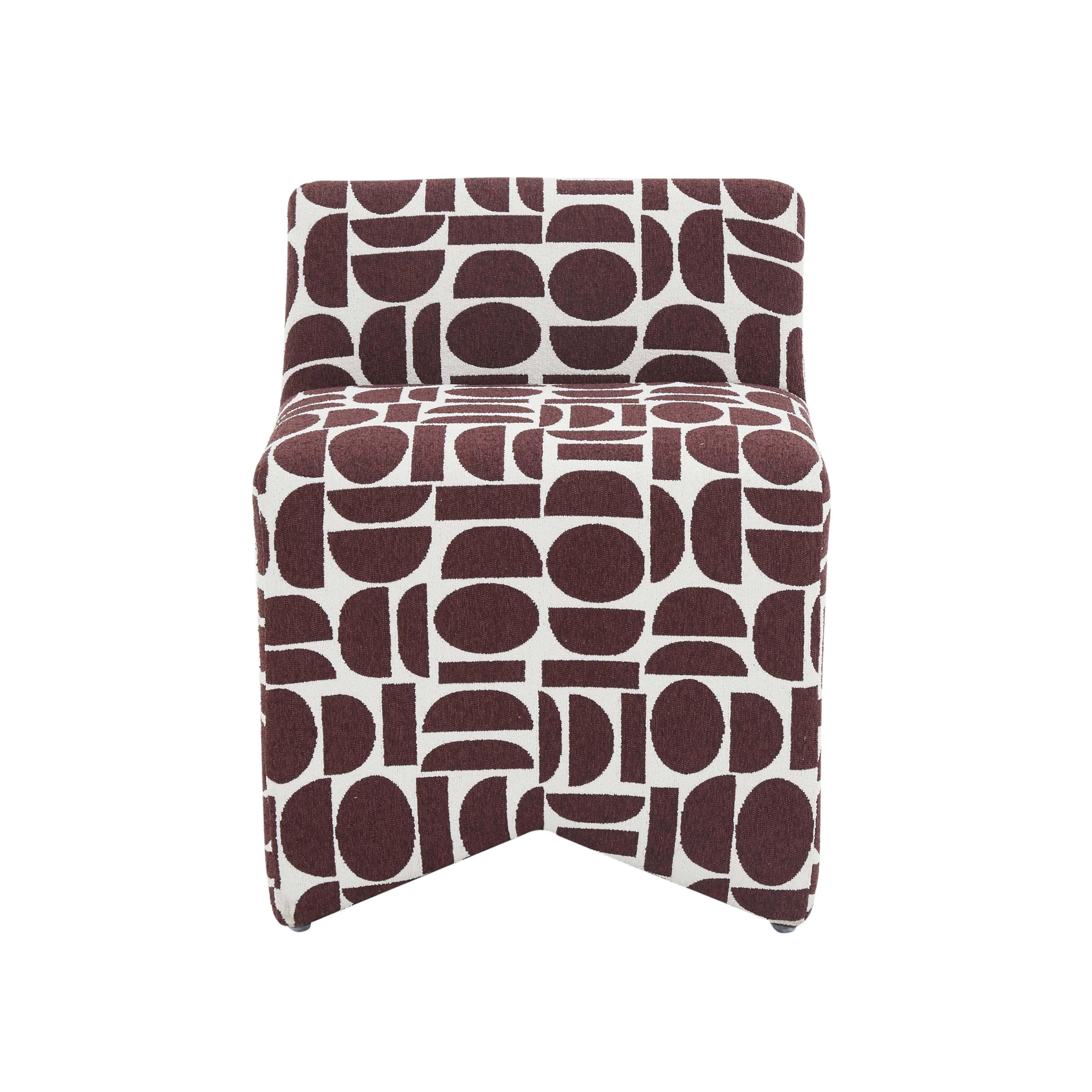 Tov Pippa Geometric Performance Jacquard Weave Accent Stool - Image 2