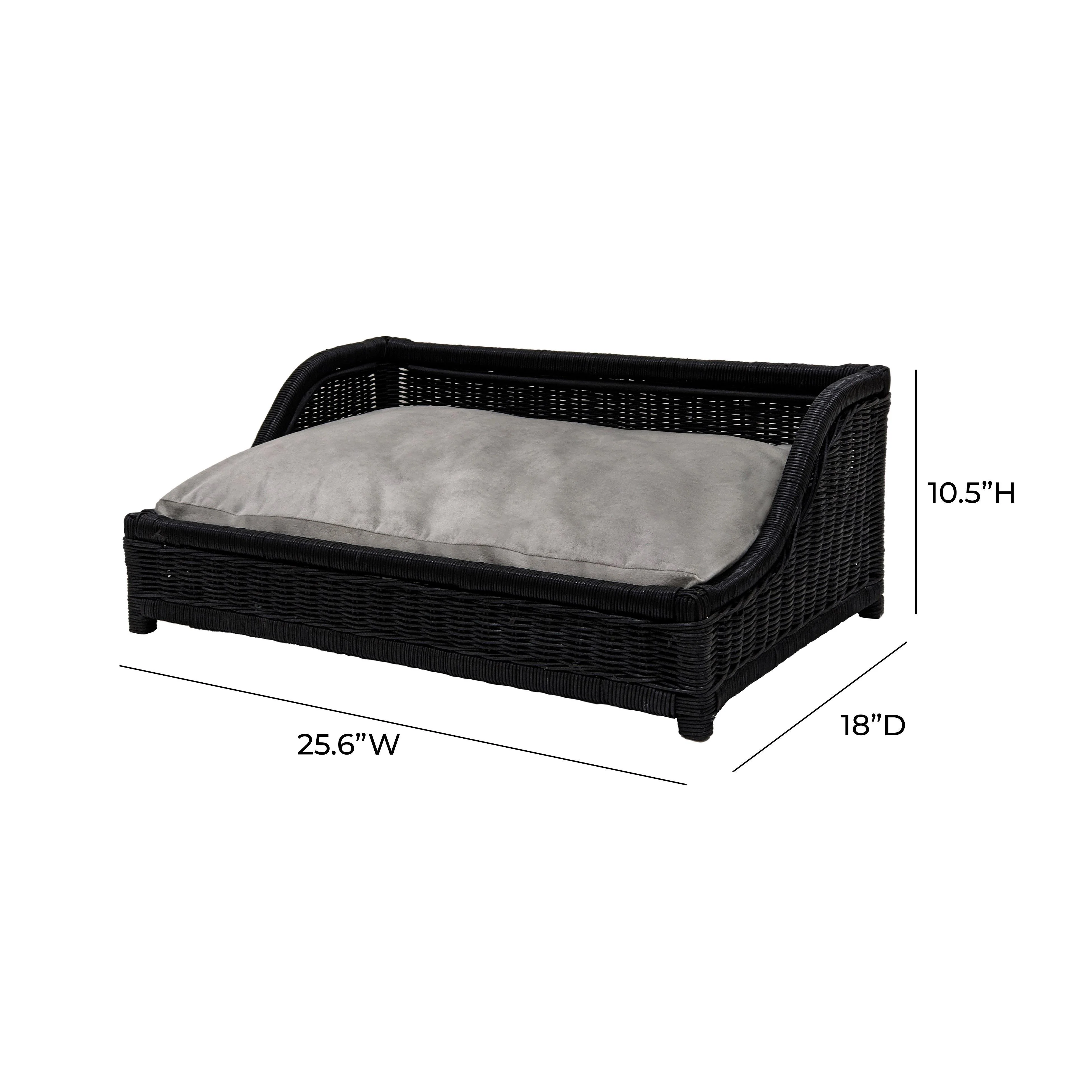Tov Poppy Black Rattan Small Pet Bed - Image 5