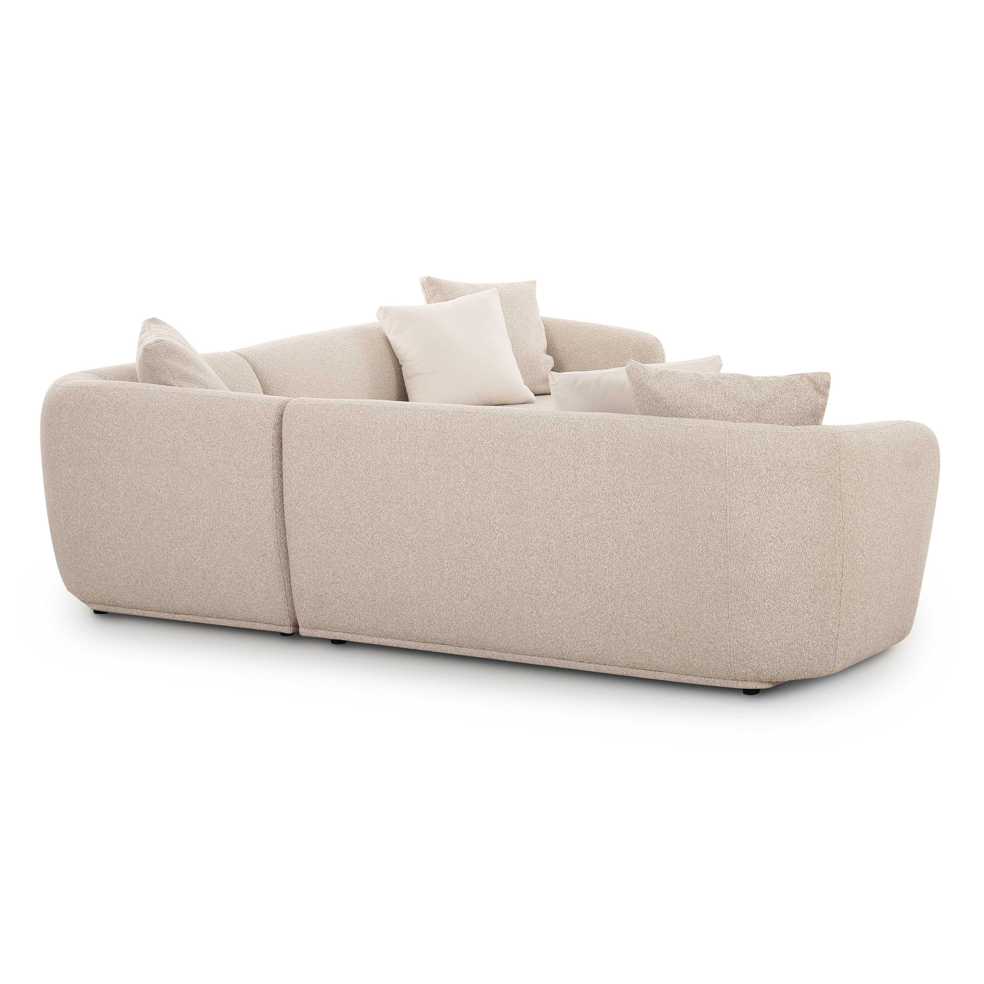 Tov Sylvie 3-Piece Cream Performance Boucle L-Shaped Sectional - Image 3