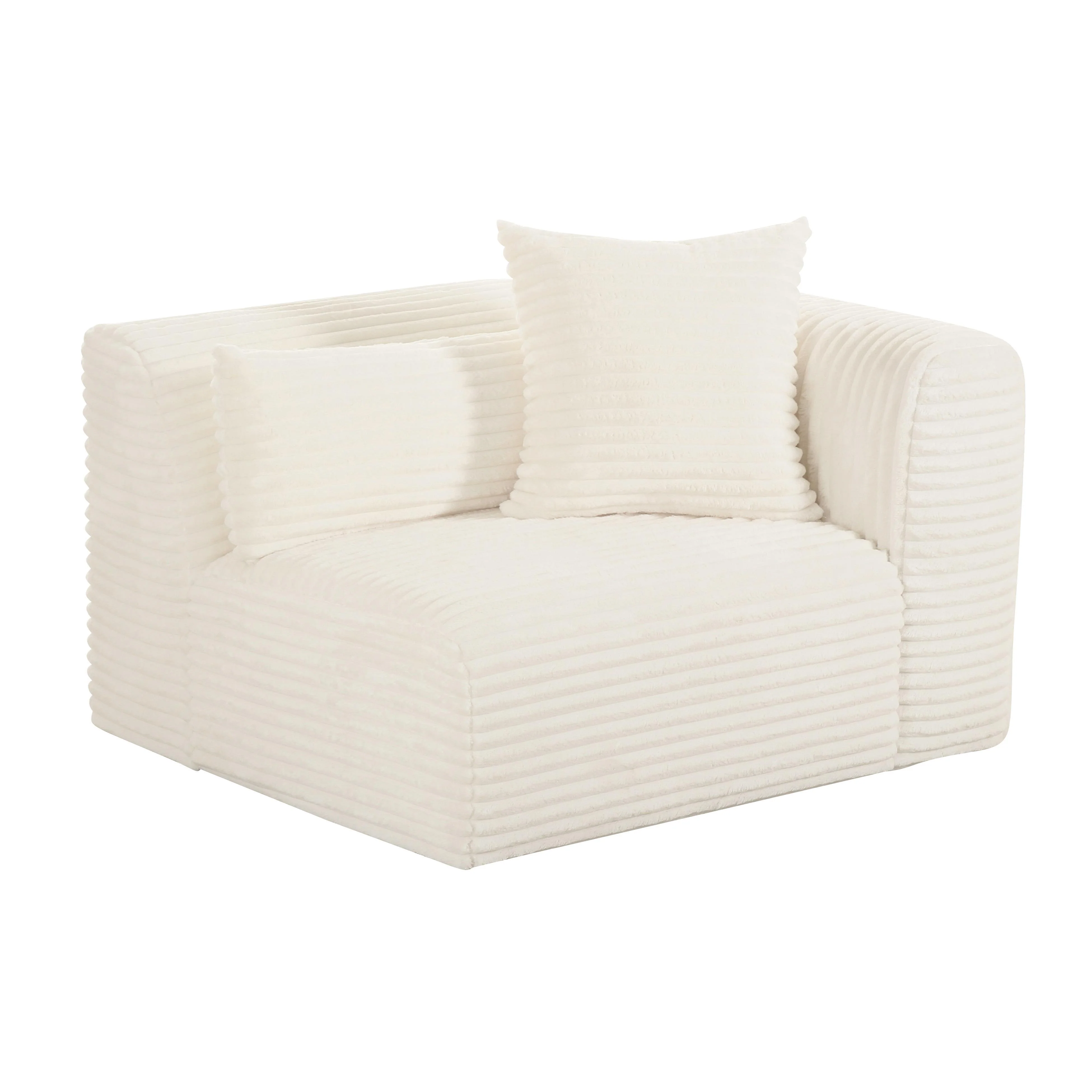 Tov Tarra Fluffy Oversized Performance Corduroy Modular Corner Chair
