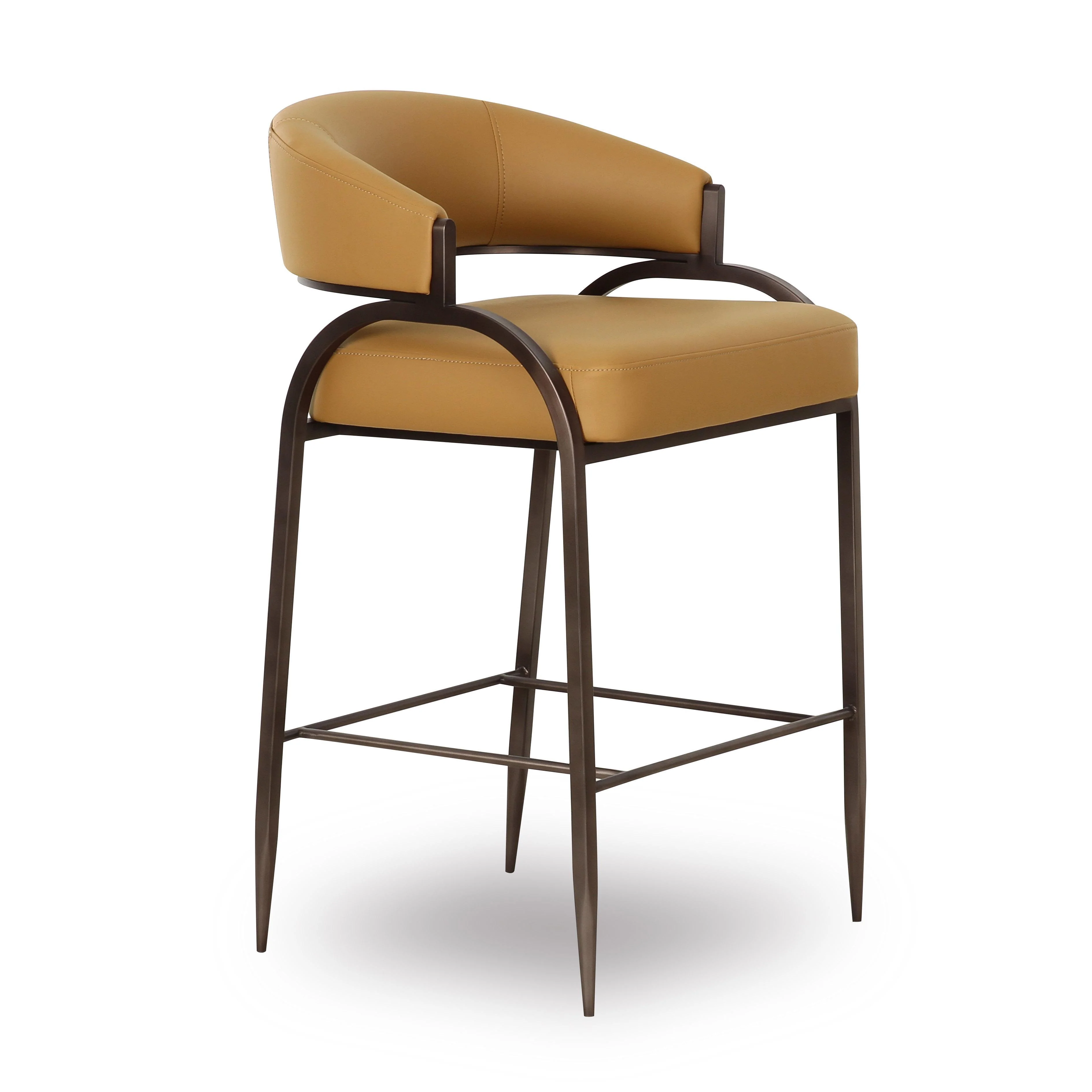 Tov Tatum Tan Performance Vegan Leather Counter Stool