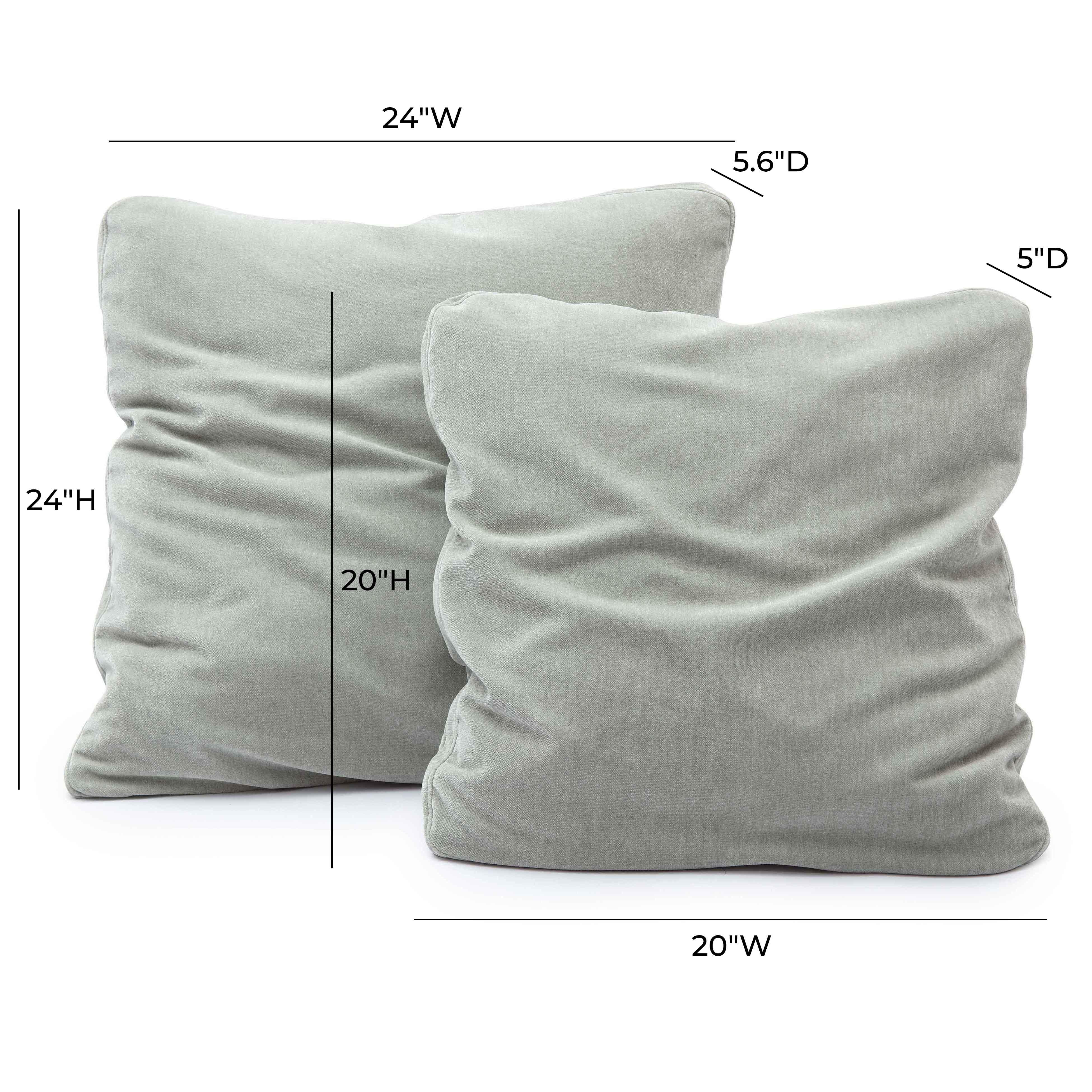 Tov Tipsy Mint Green Upcycled Chenille 24" X 24" Square Floppy Pillow - Image 7