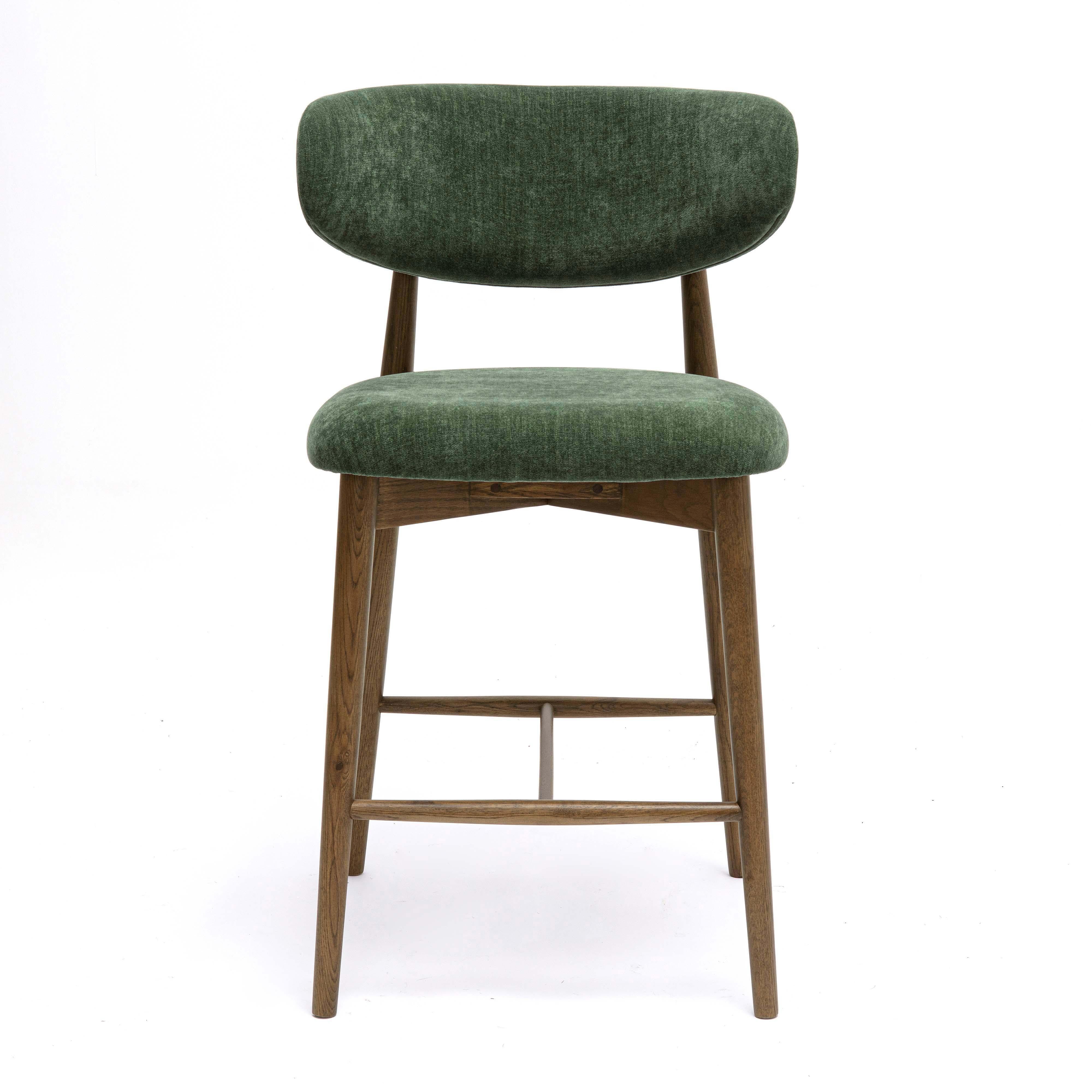 Tov Zinea Forest Green Performance Textured Velvet Counter Stool - Image 3