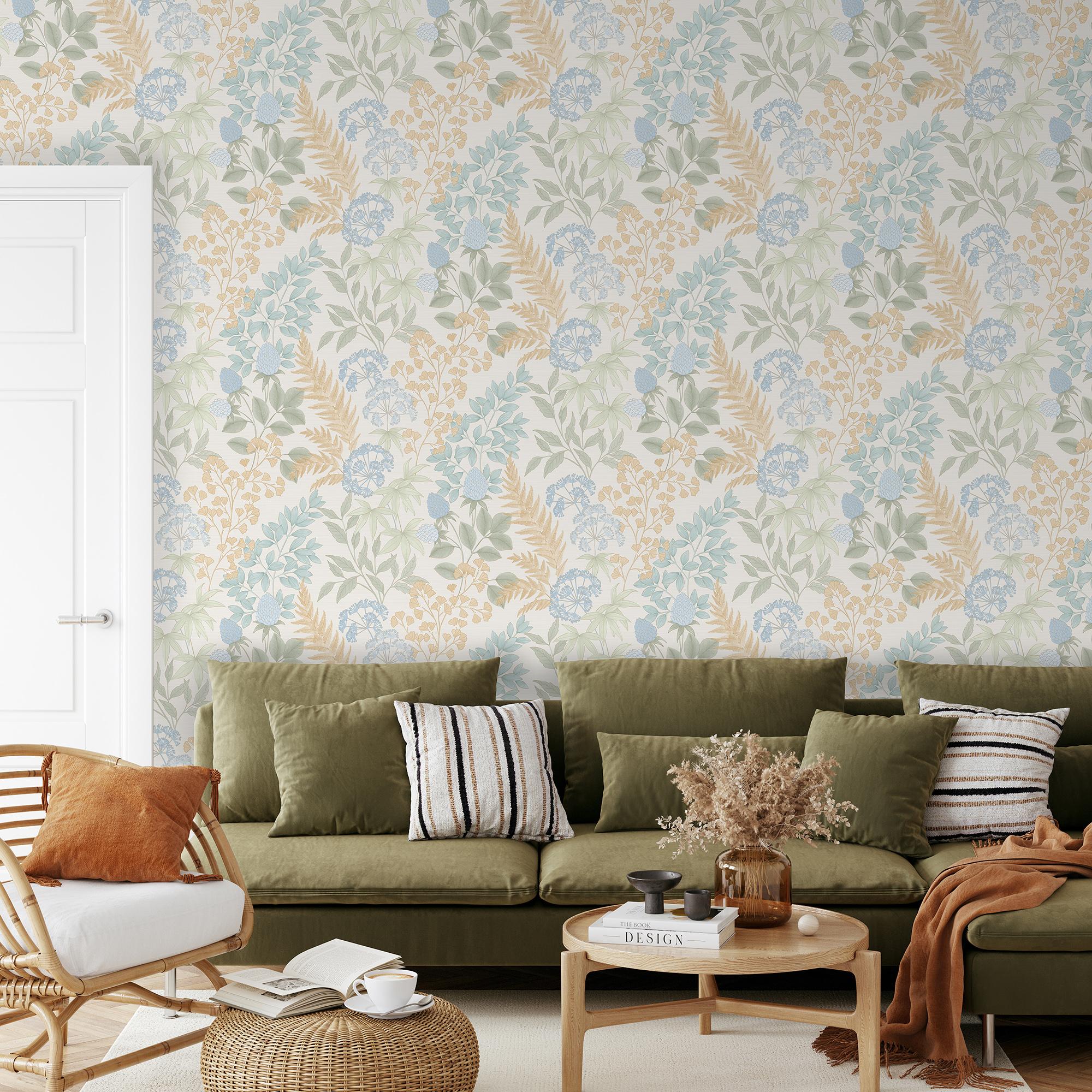Veer Decor Gilded Bloom Cream Ground Wallpaper - Image 3