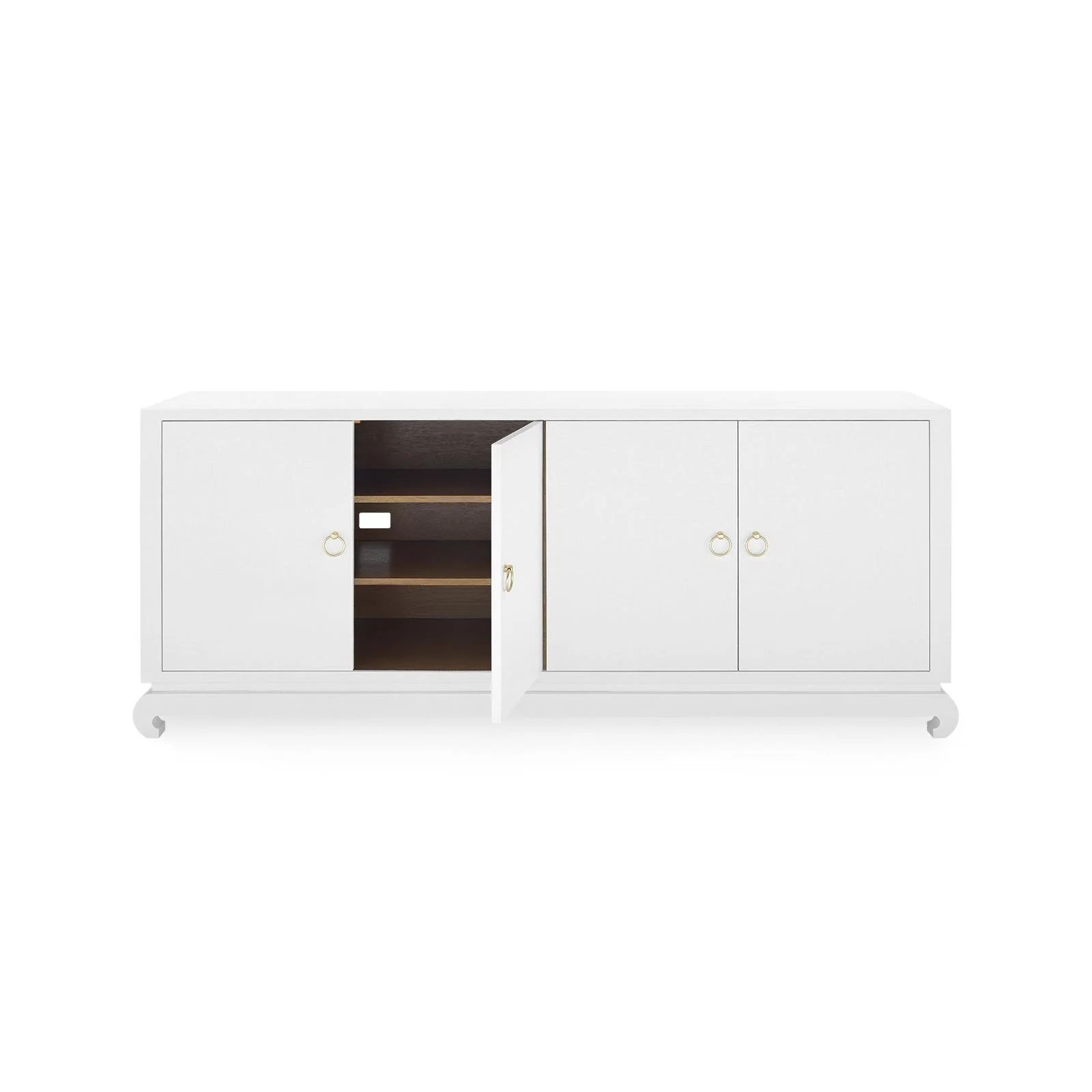 Villa & House Chiffon White Meredith Extra Large 4-Door Cabinet - Image 5