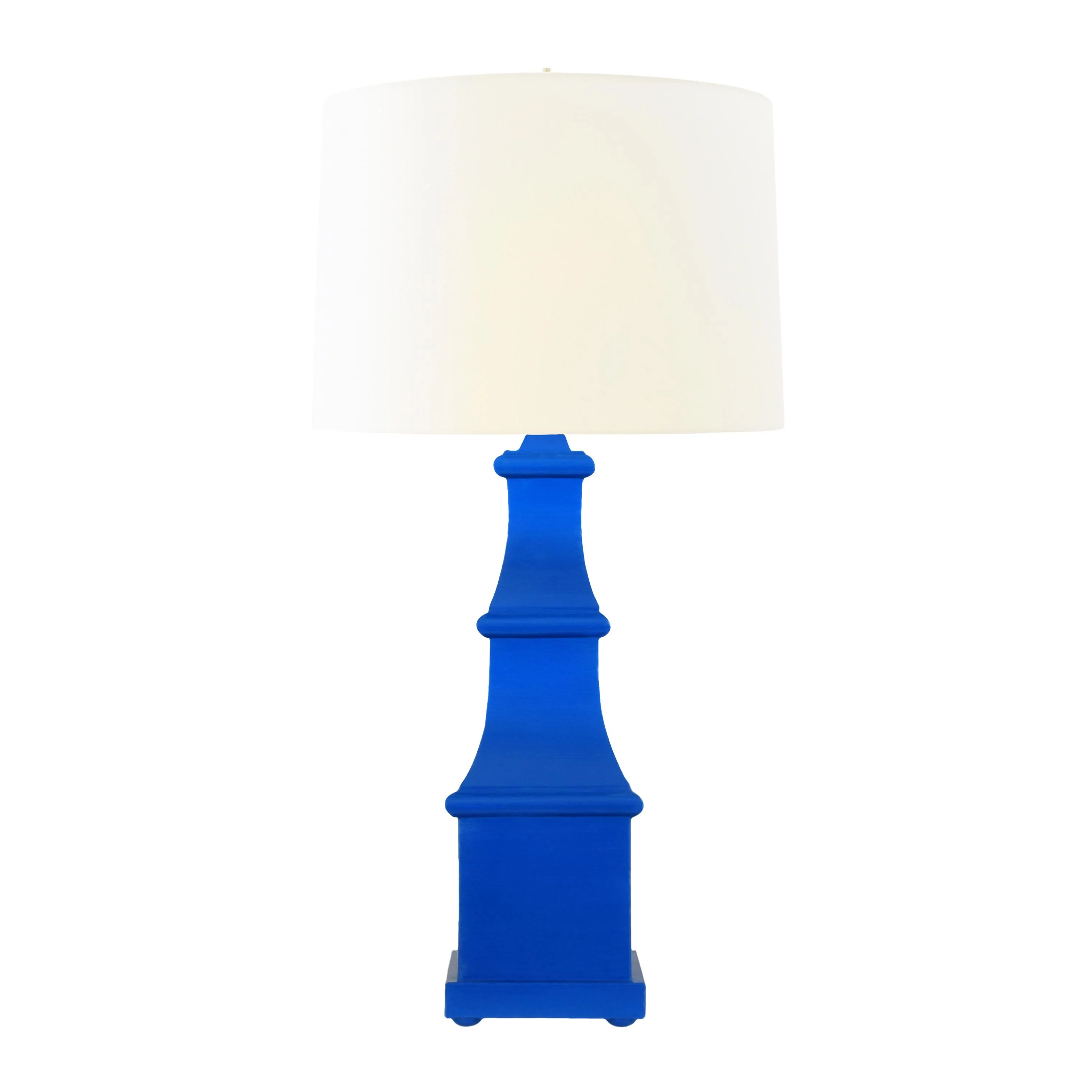 Worlds Away Handpainted Tiered Tole Table Lamp In Royal Blue - Image 2